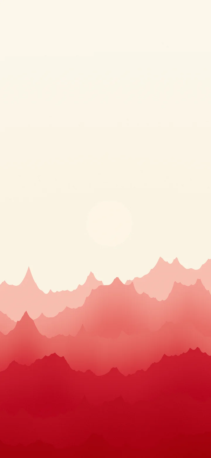 Red and Cream Minimalist Mountain Landscape wallpaper for iPhone and Android