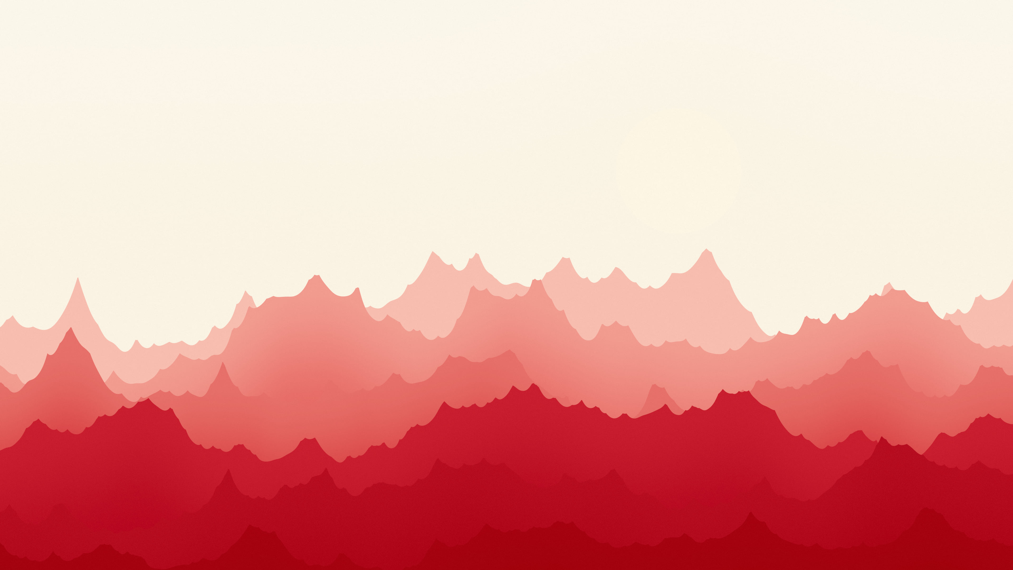 Red and Cream Minimalist Mountain Landscape desktop wallpaper in 4K