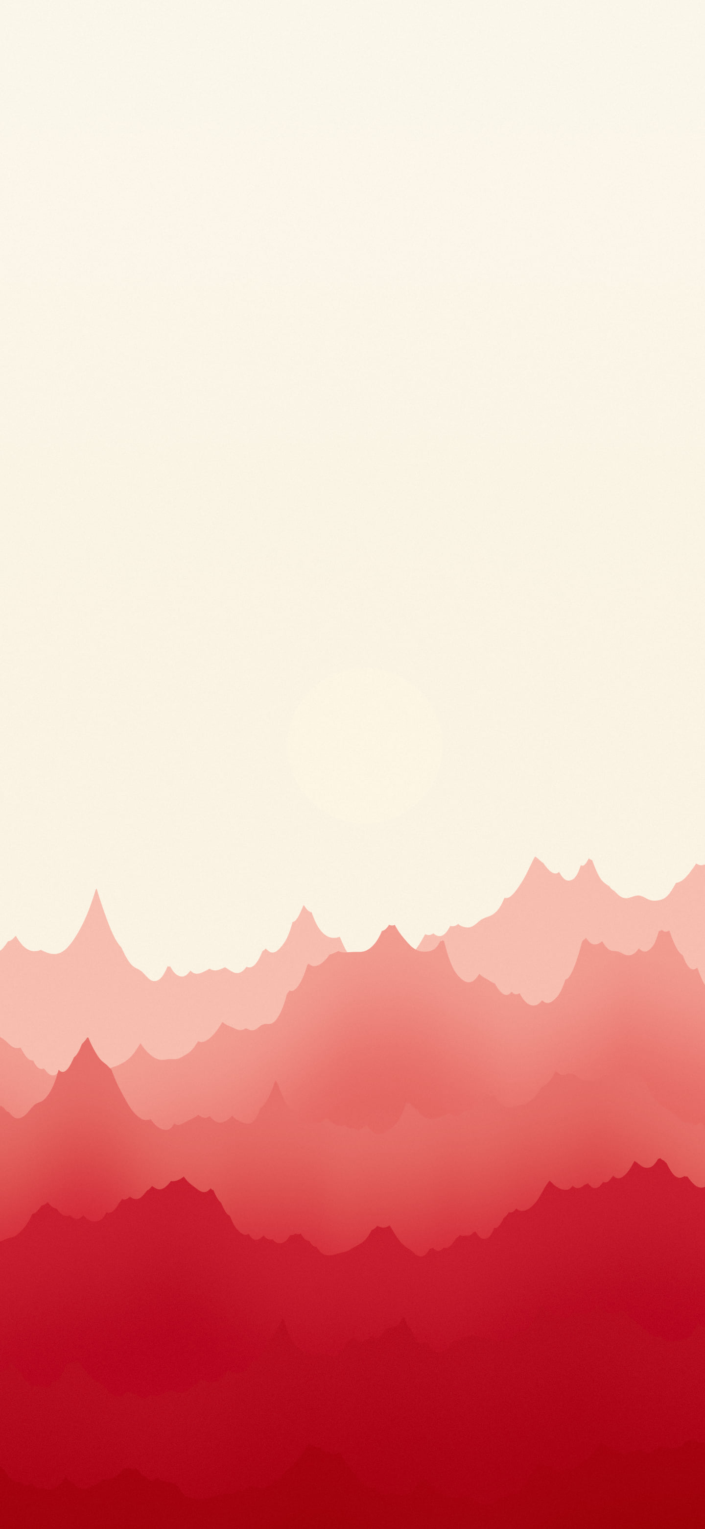 Red and Cream Minimalist Mountain Landscape wallpaper for iPhone and Android