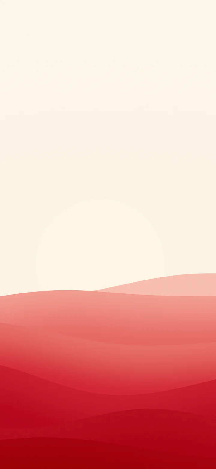 Red and Cream Minimalist Sunset Hills wallpaper for iPhone and Android