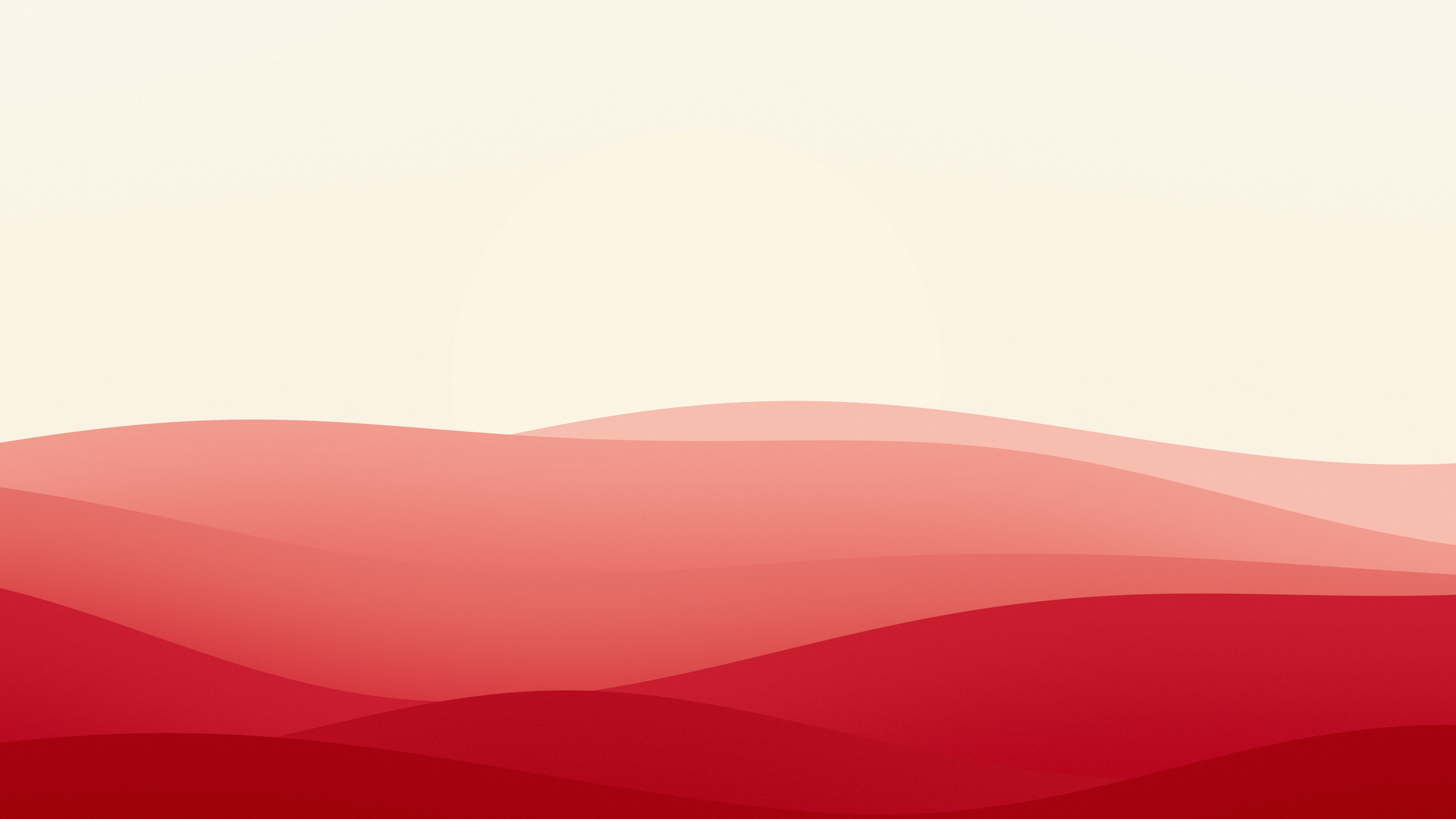 Red and Cream Minimalist Sunset Hills desktop wallpaper in 4K