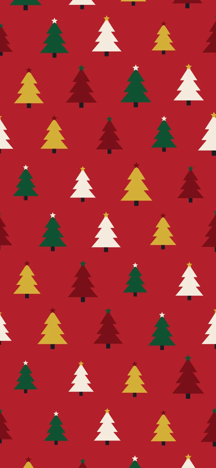 Red and Green Christmas Tree Pattern wallpaper for iPhone and Android