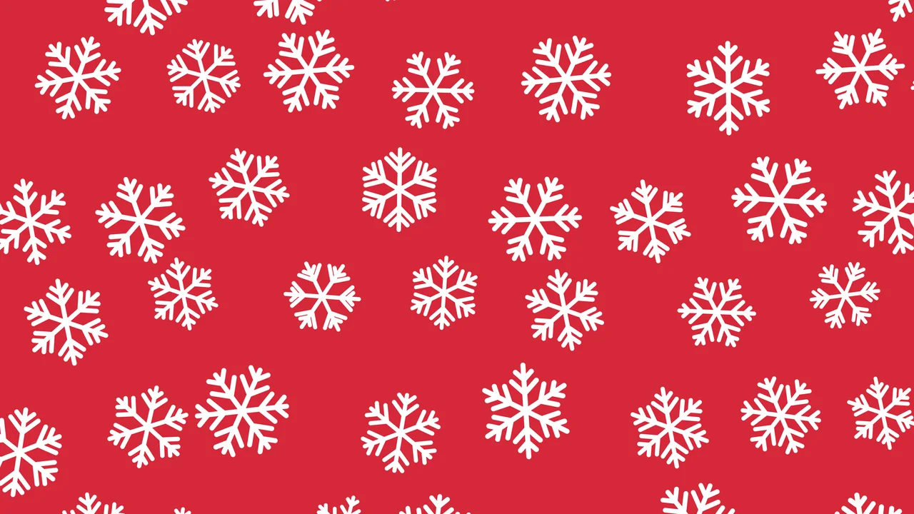 Red and White Snowflake Pattern desktop wallpaper in 4K