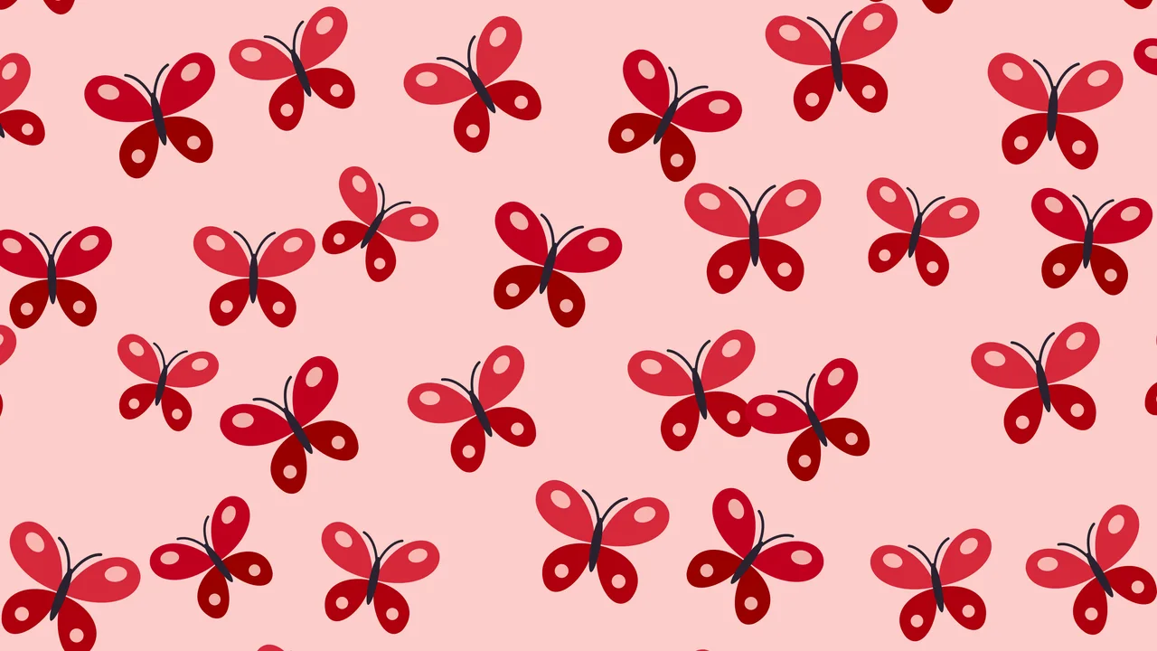 Red Butterfly Pattern desktop wallpaper in 4K