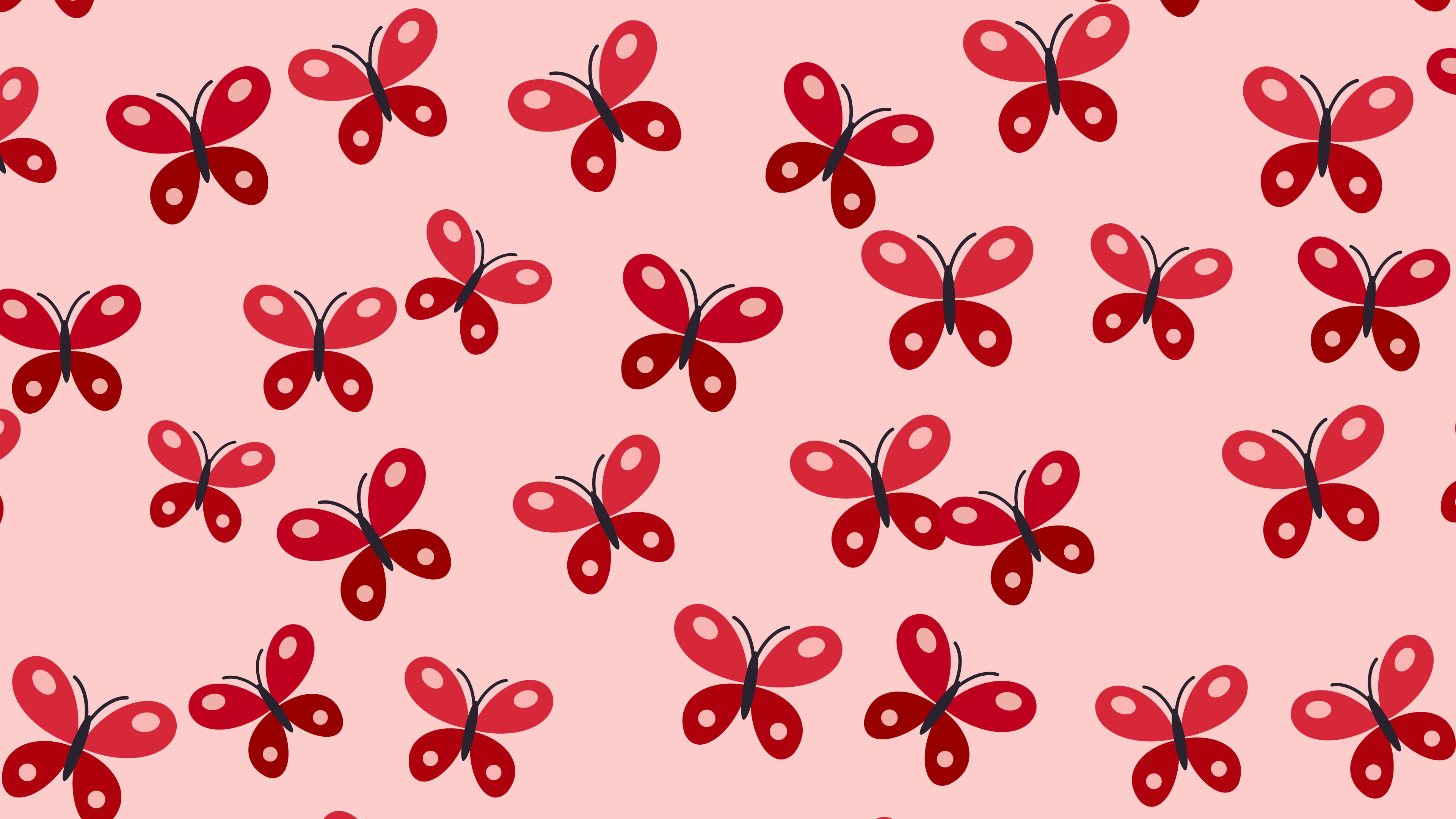 Red Butterfly Pattern desktop wallpaper in 4K