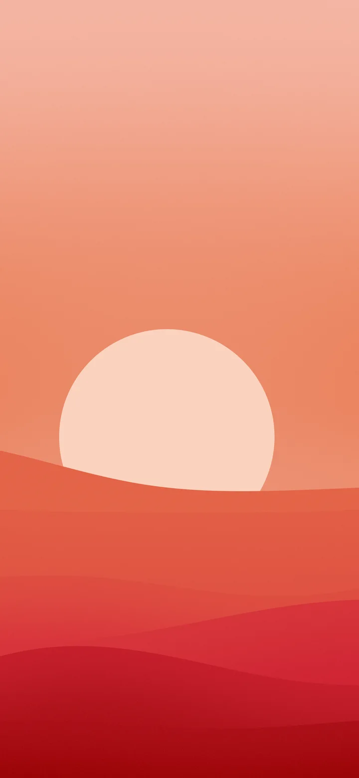 Red Minimalist Sunset Hills wallpaper for iPhone and Android