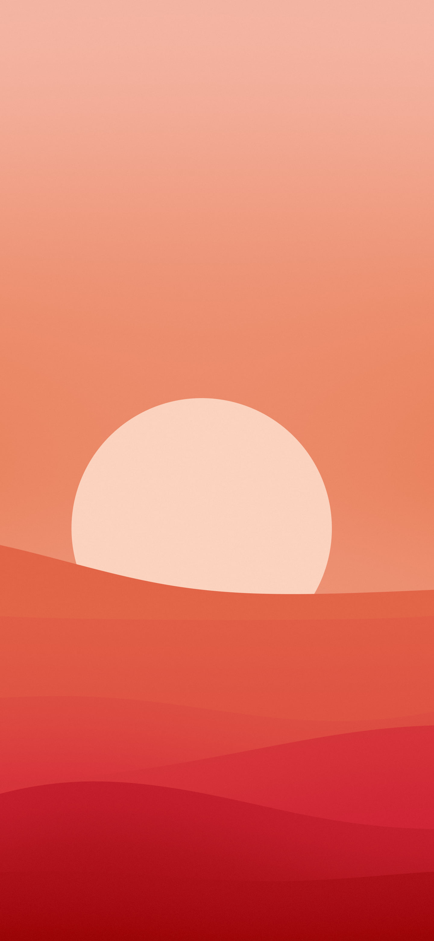 Red Minimalist Sunset Hills wallpaper for iPhone and Android