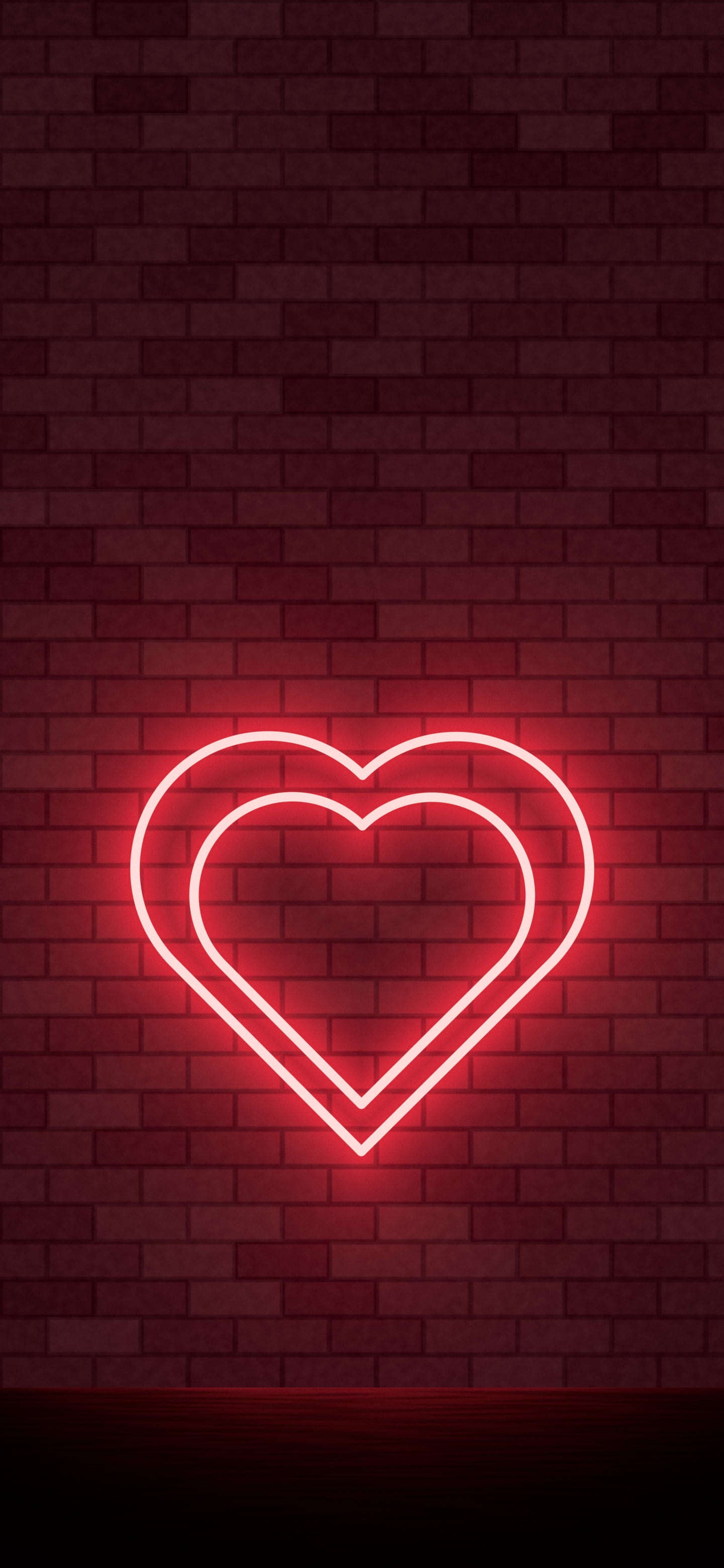 Red Neon Heart wallpaper for iPhone and Android