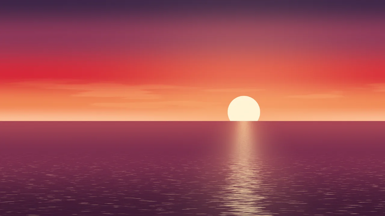 Red Ocean Sunset desktop wallpaper in 4K