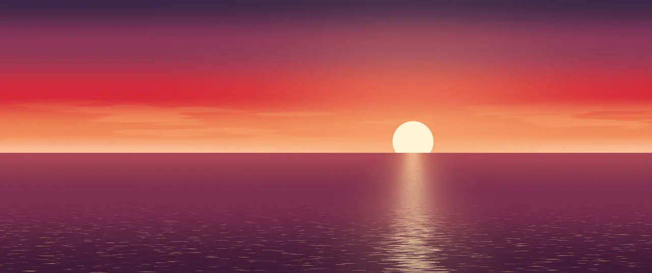 Red Ocean Sunset ultrawide wallpaper, 3440 × 1440