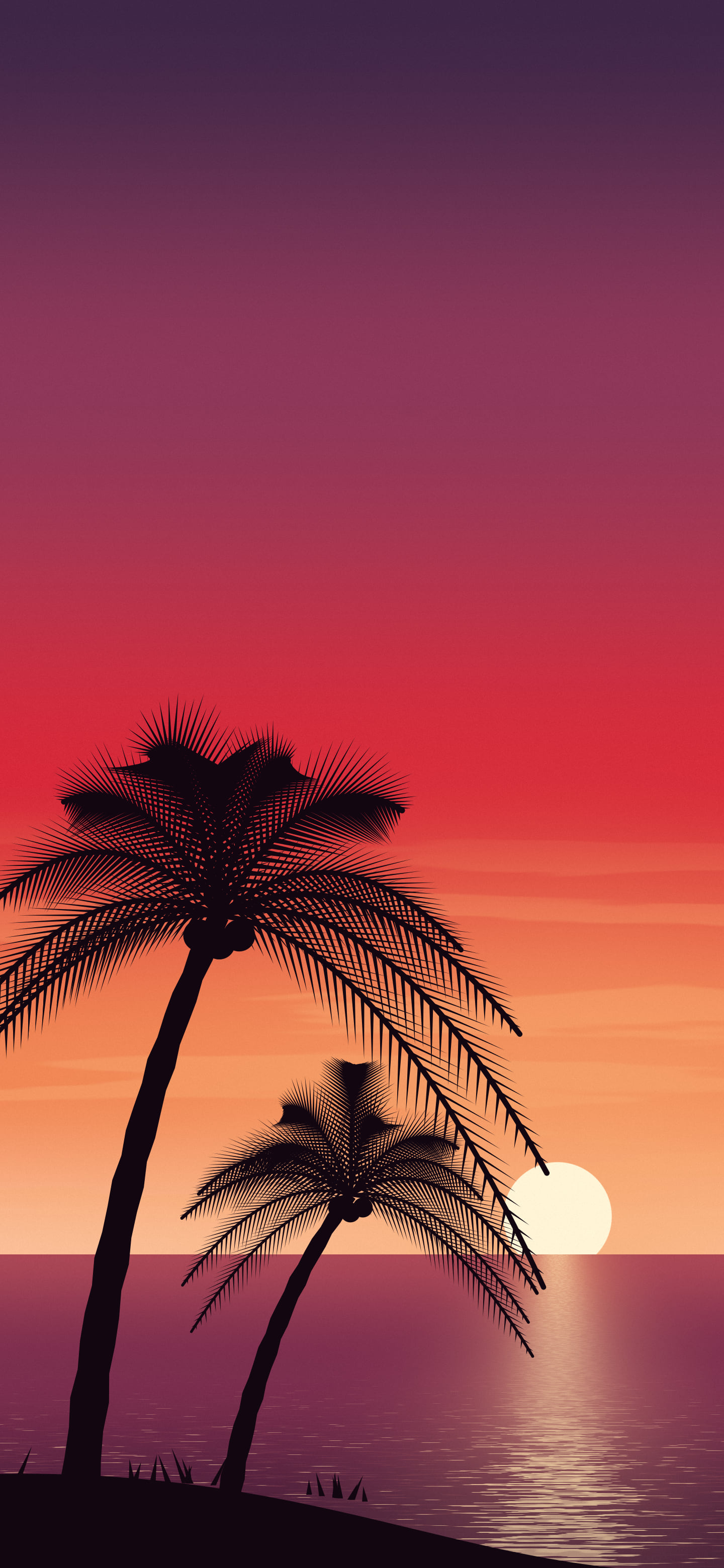 Red Palm Tree Sunset wallpaper for iPhone and Android