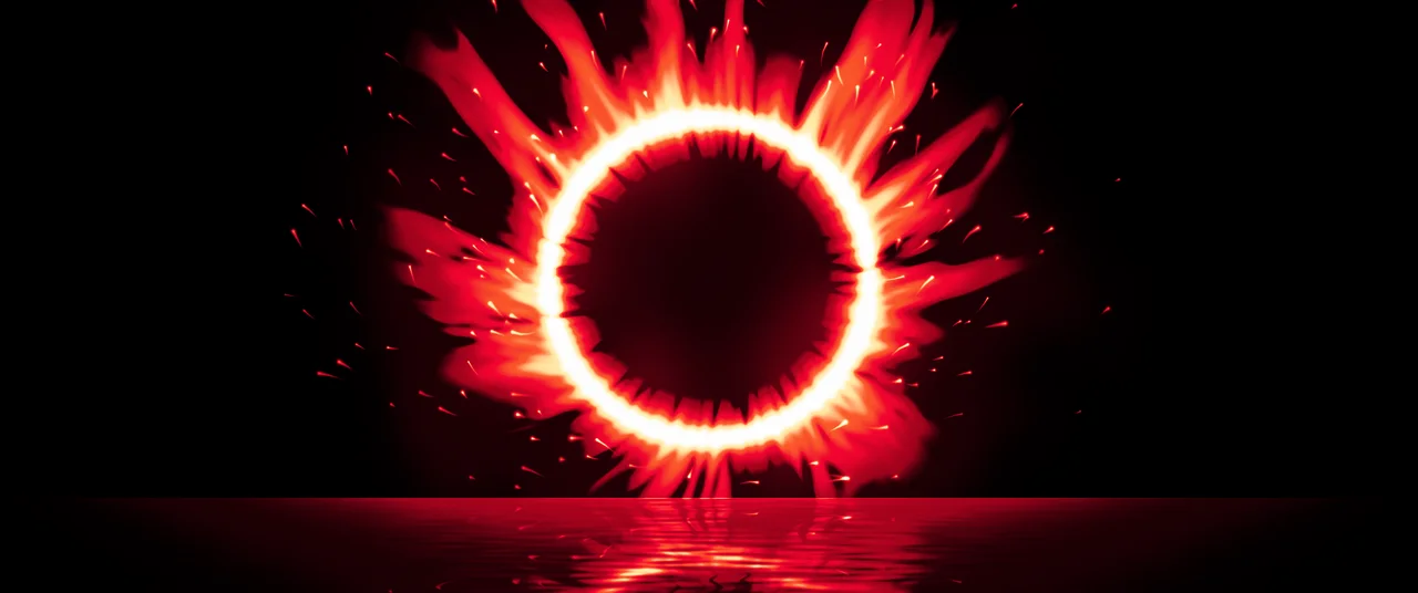 Red Ring of Fire ultrawide wallpaper, 3440 × 1440