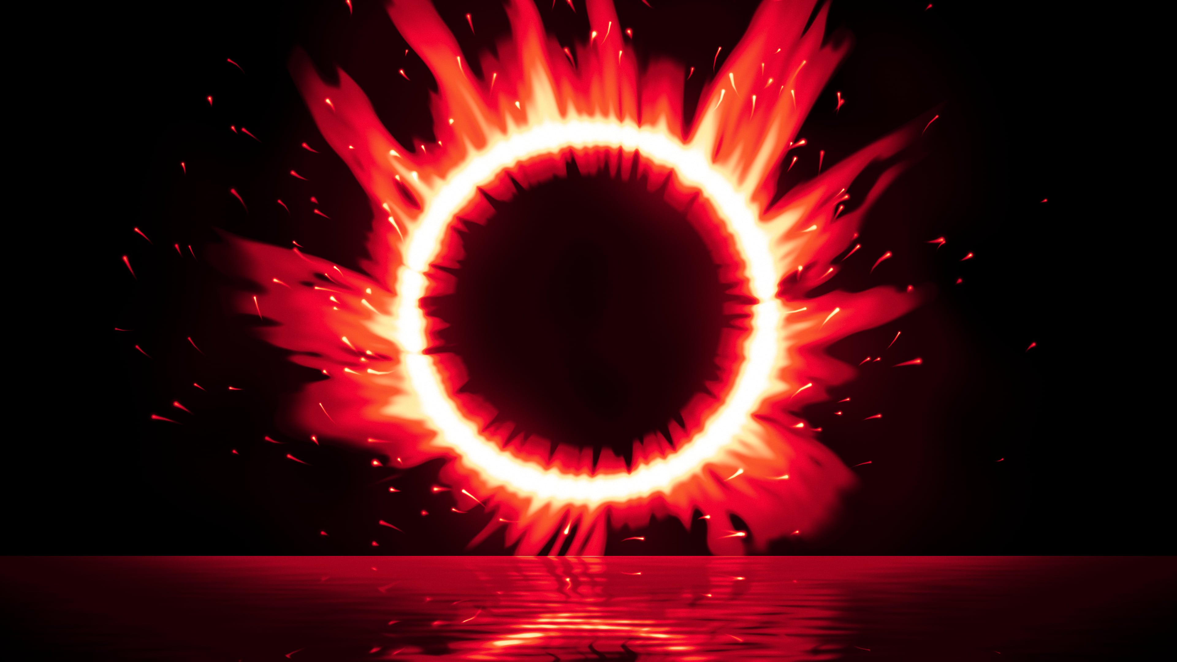 Red Ring of Fire desktop wallpaper in 4K
