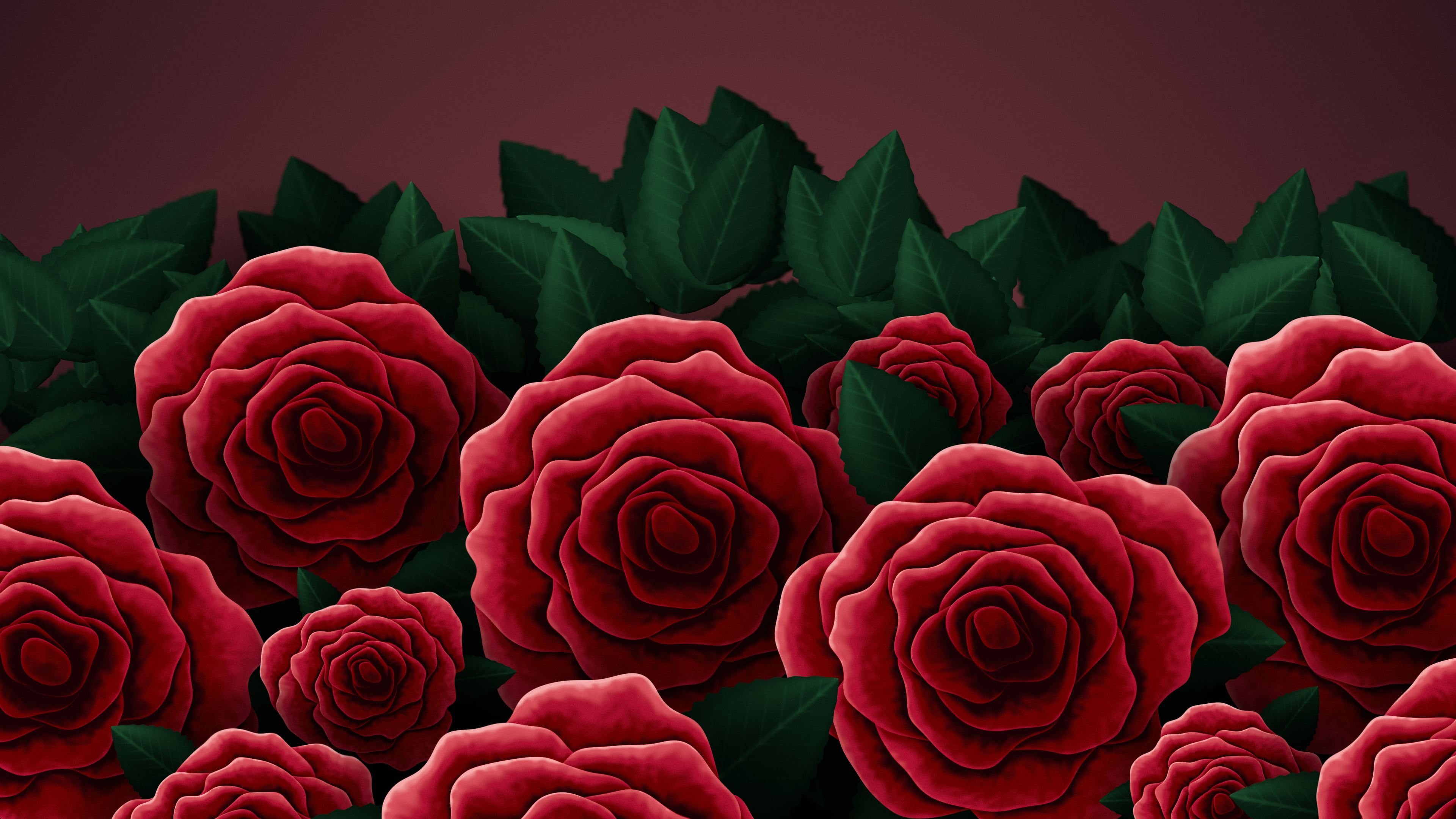 Red Rose Bouquet desktop wallpaper in 4K