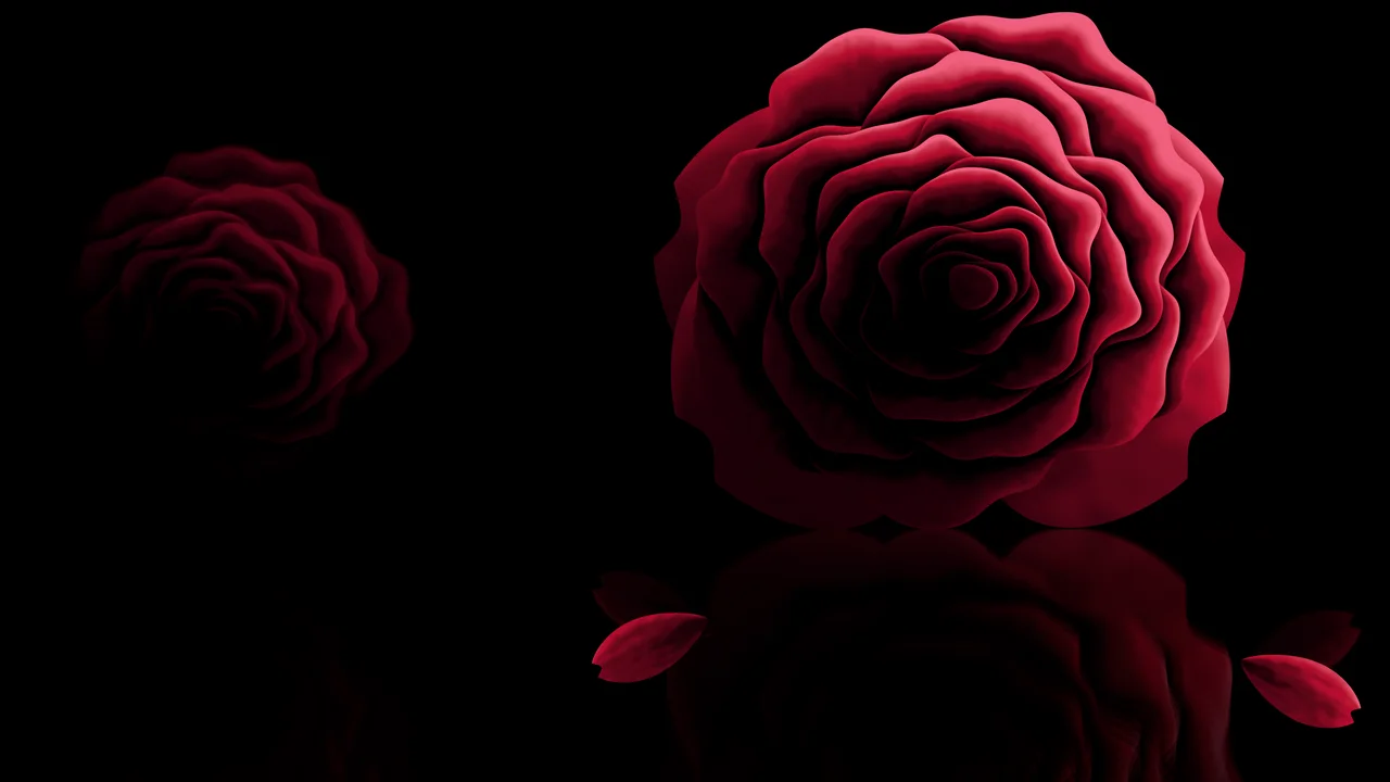 Red Rose Reflection desktop wallpaper in 4K