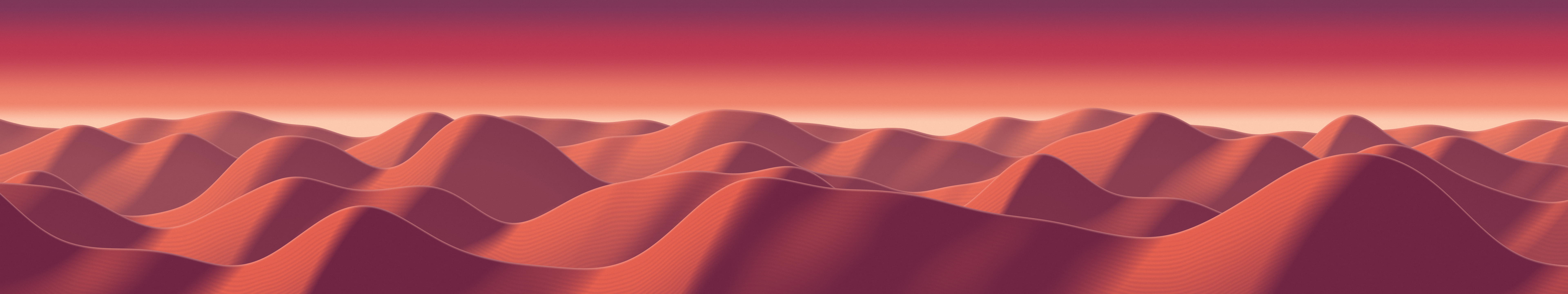 Red Sand Dunes triple monitor wallpaper, 7680 × 1440