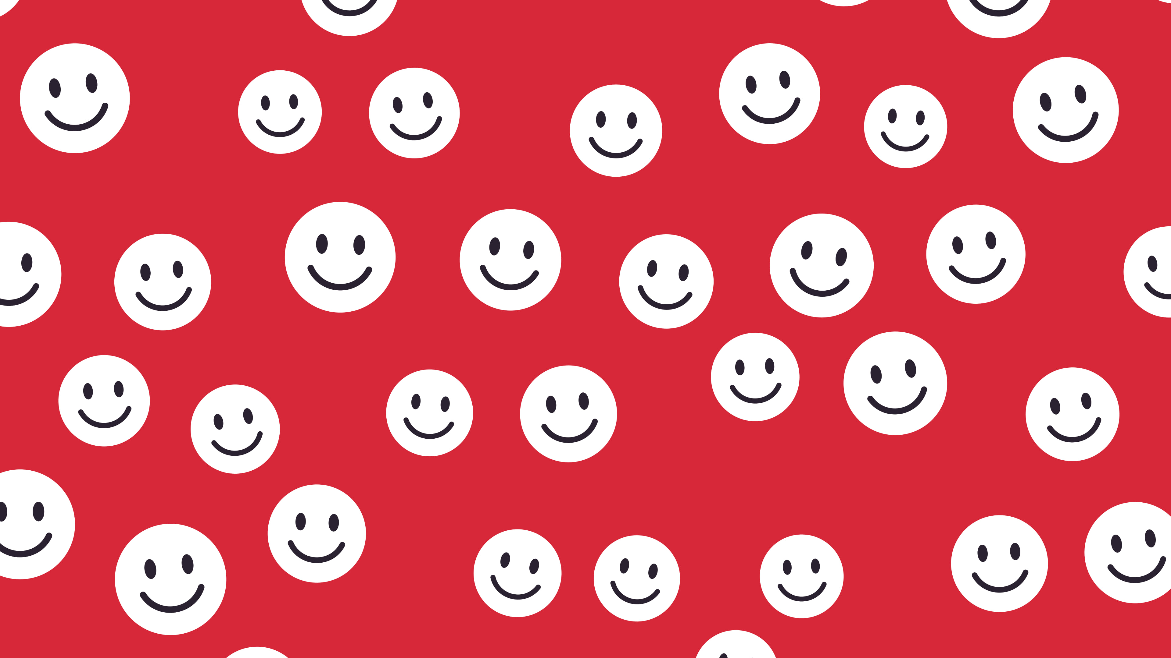 Red Smiley Face Pattern desktop wallpaper in 4K