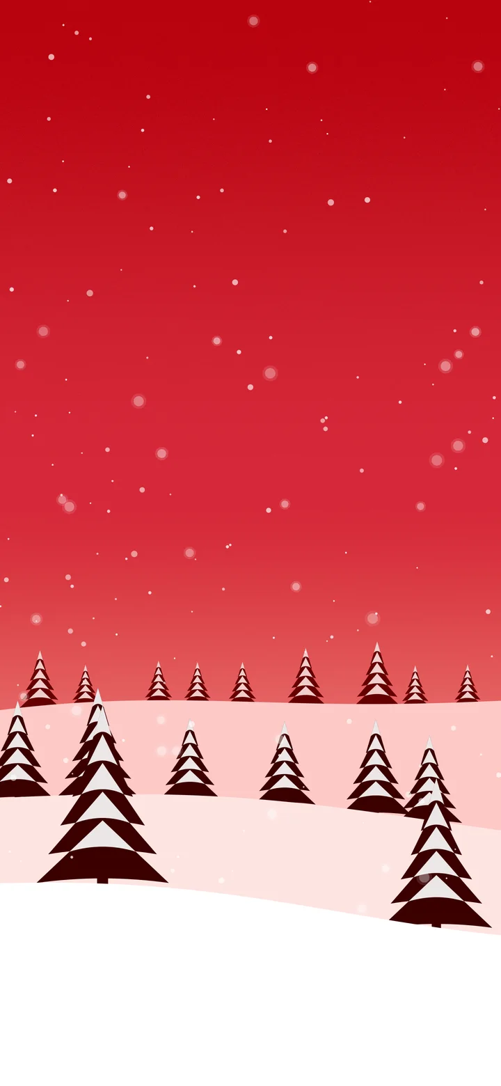 Red Snowy Forest wallpaper for iPhone and Android