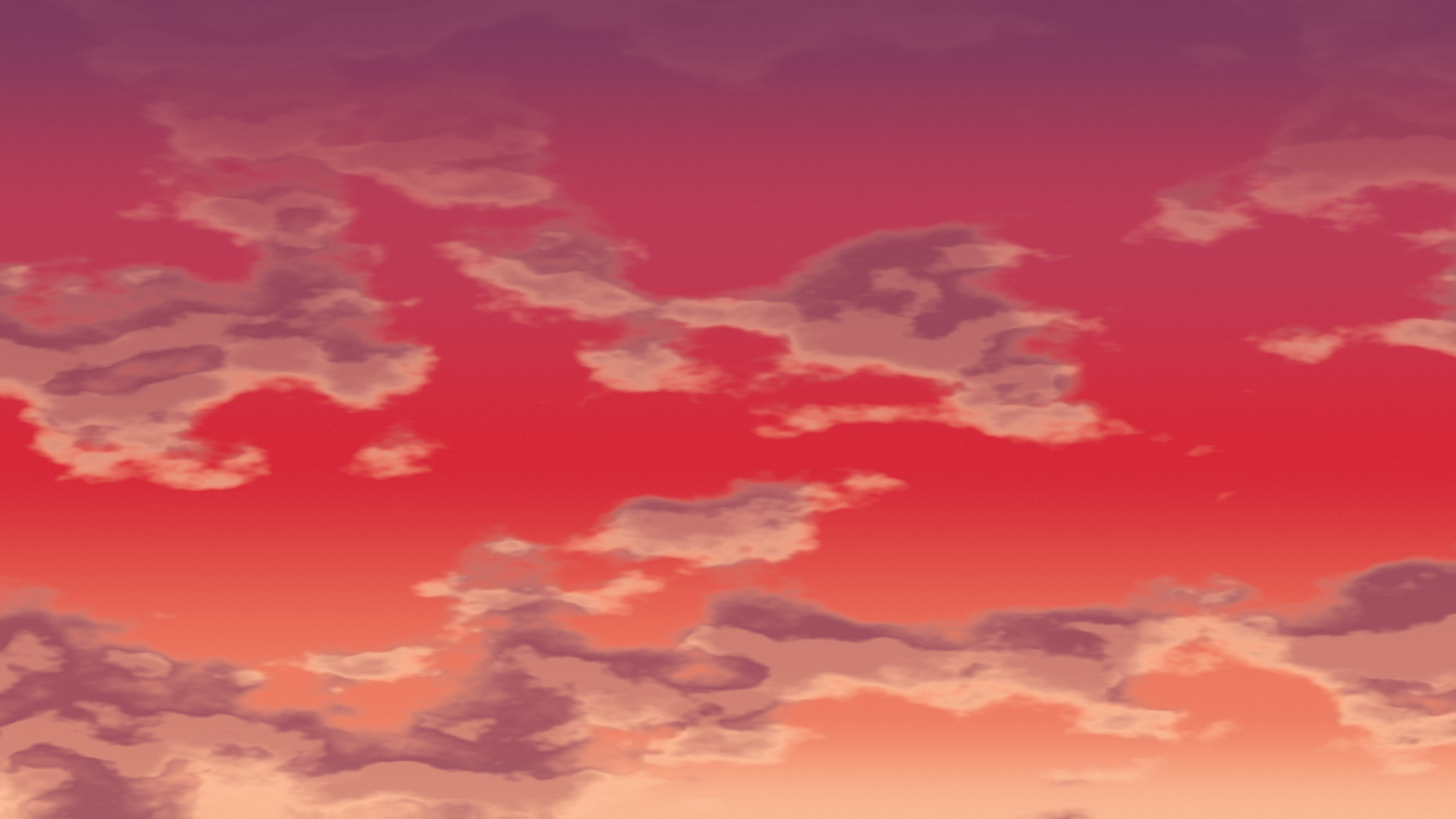 Red Sunset Clouds desktop wallpaper in 4K