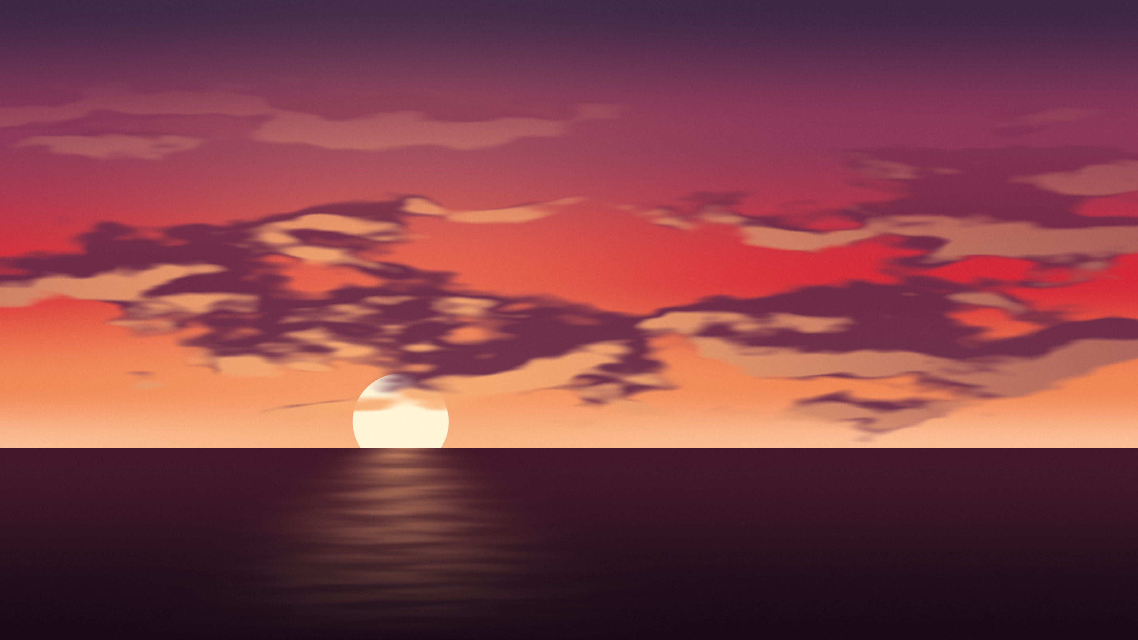Red Sunset Sky desktop wallpaper in 4K