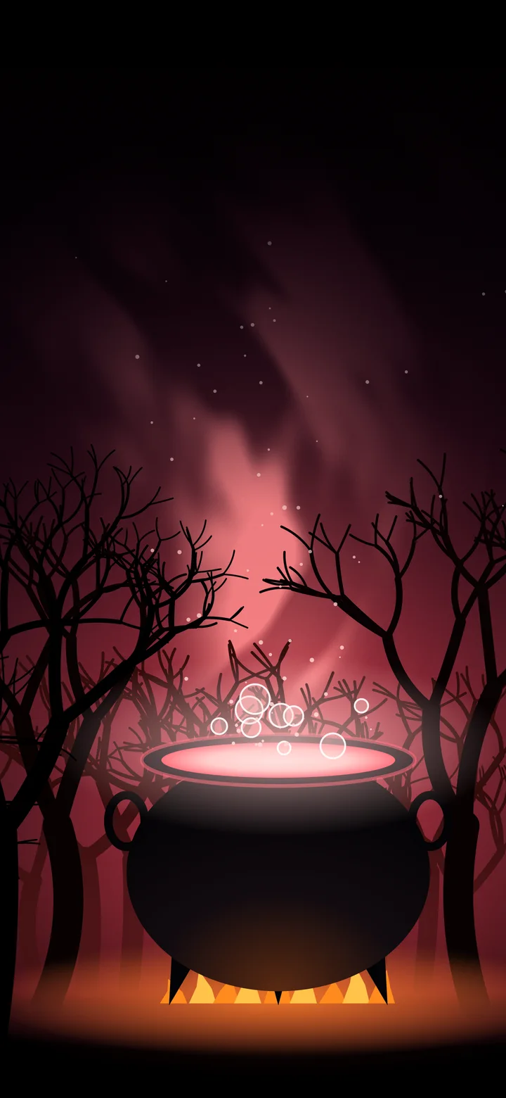 Red Witch Cauldron wallpaper for iPhone and Android