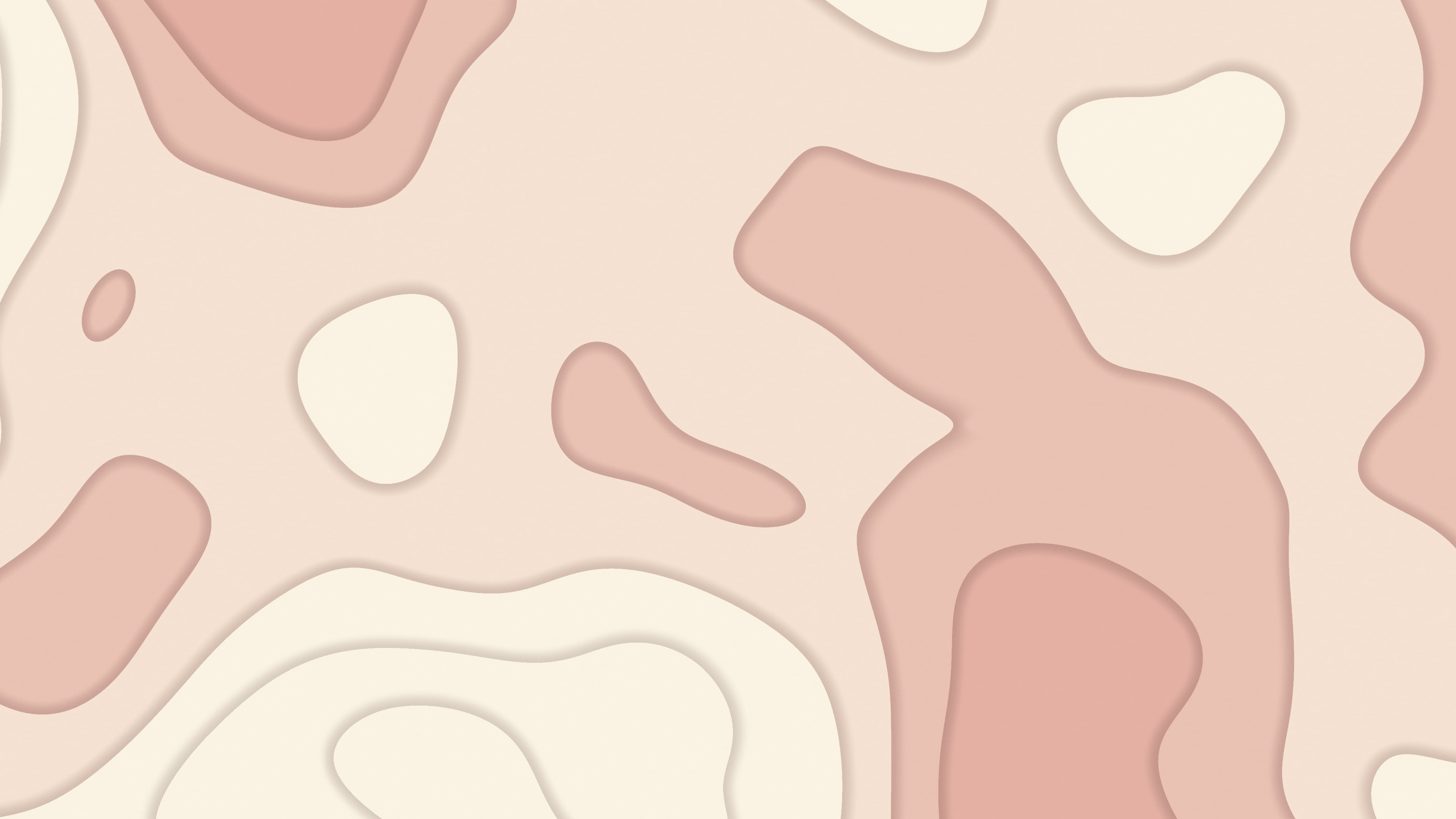Rose Gold and Cream Layered Topographic desktop wallpaper in 4K