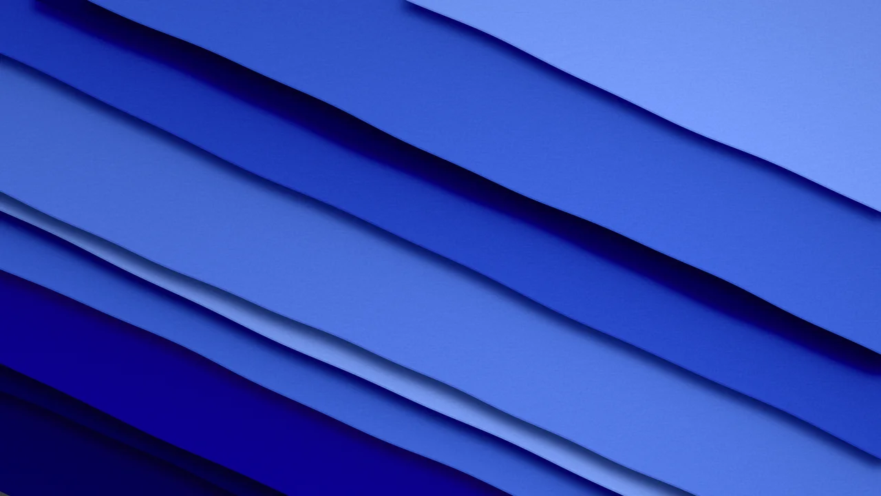 Royal Blue 3D Paper Cut Stripes desktop wallpaper in 4K
