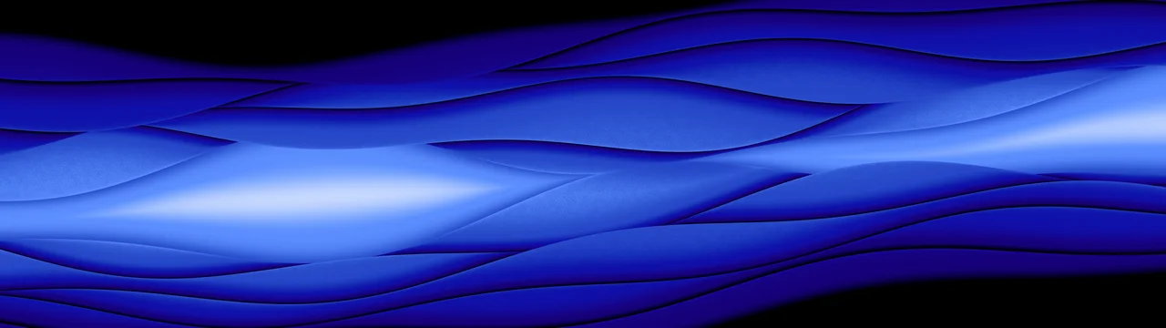 Royal Blue Abstract Paper Cut Waves dual monitor wallpaper, 7680 × 2160