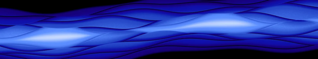 Royal Blue Abstract Paper Cut Waves triple monitor wallpaper, 7680 × 1440