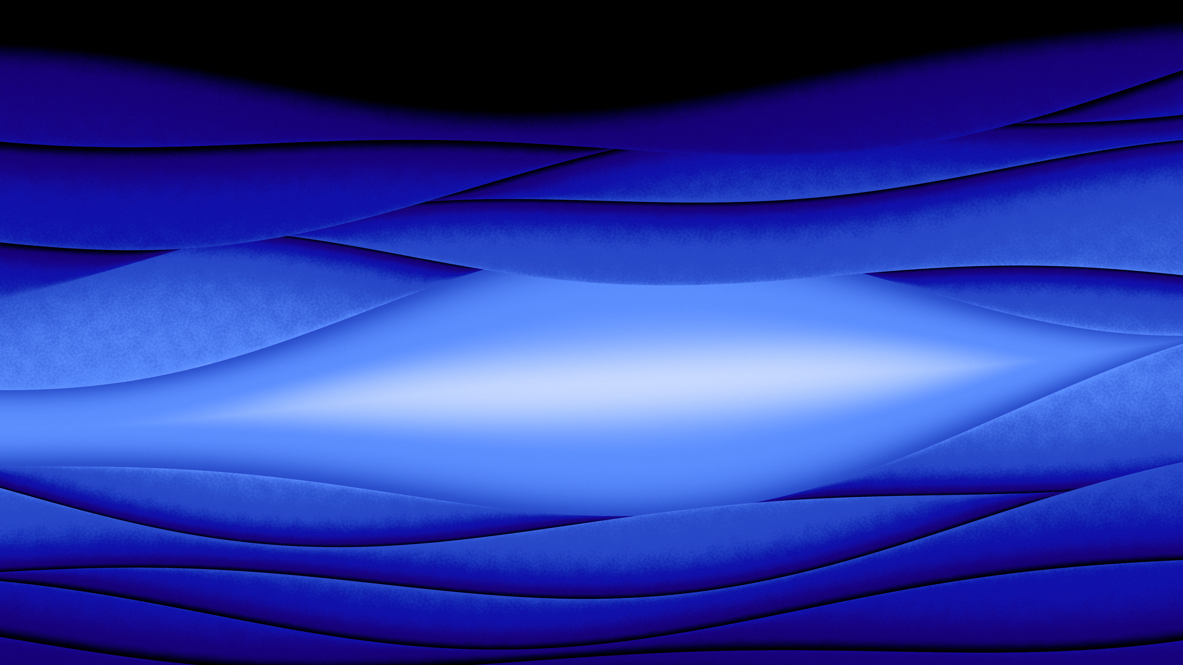 Royal Blue Abstract Paper Cut Waves desktop wallpaper in 4K