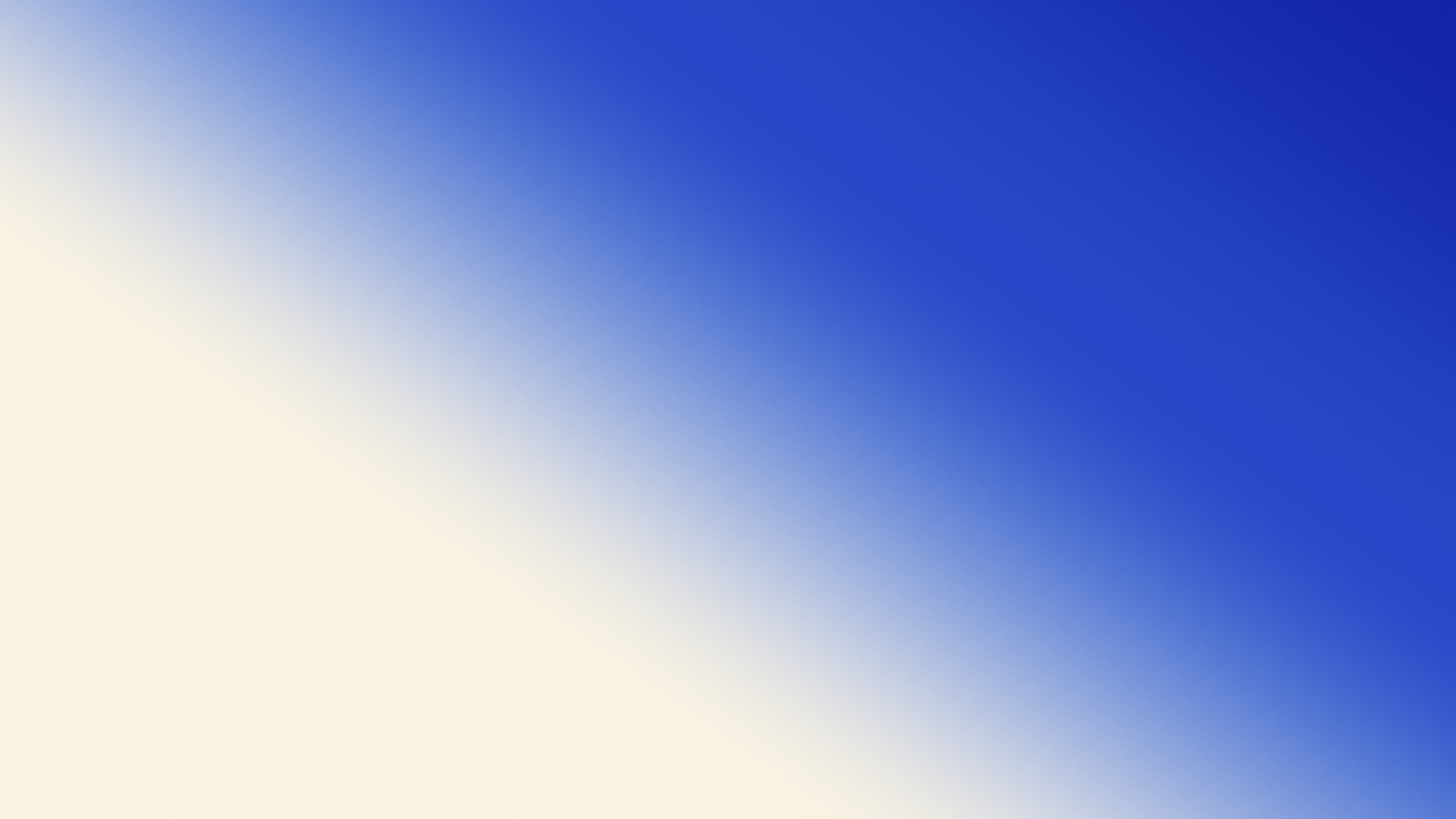 Royal Blue and Cream Diagonal Ombre Gradient desktop wallpaper in 4K