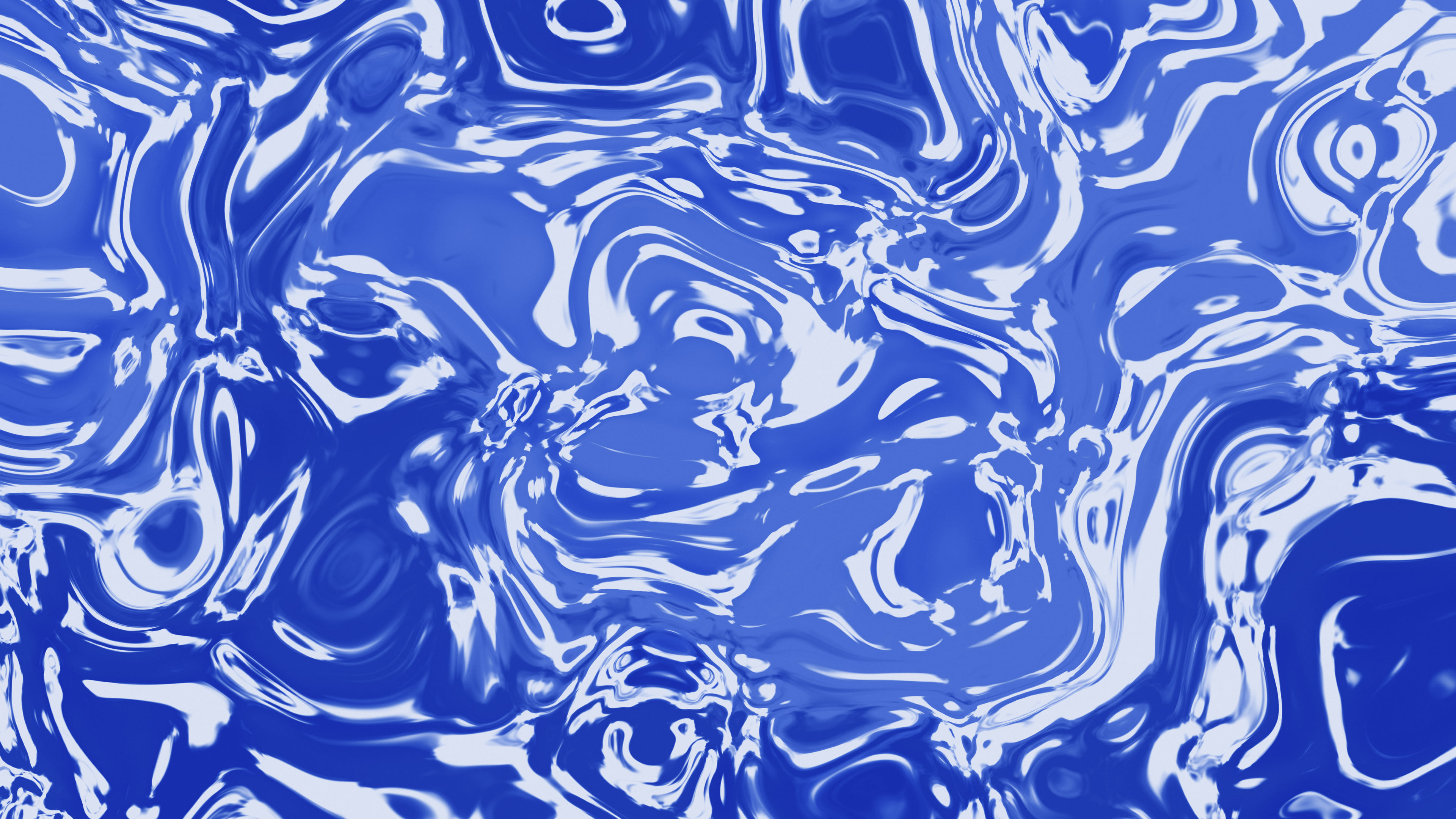 Royal Blue and Cream Liquid Marble desktop wallpaper in 4K