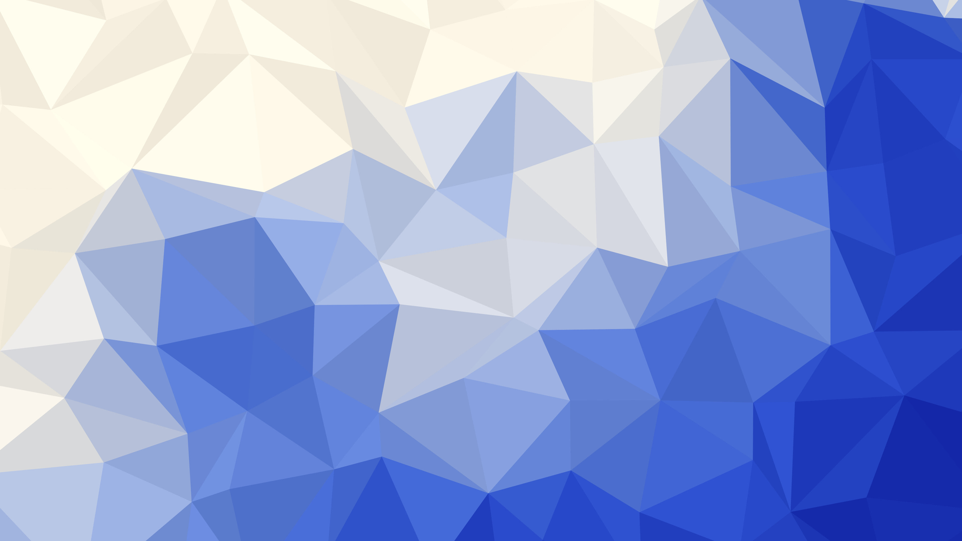 Royal Blue and Cream Low Poly desktop wallpaper in 4K