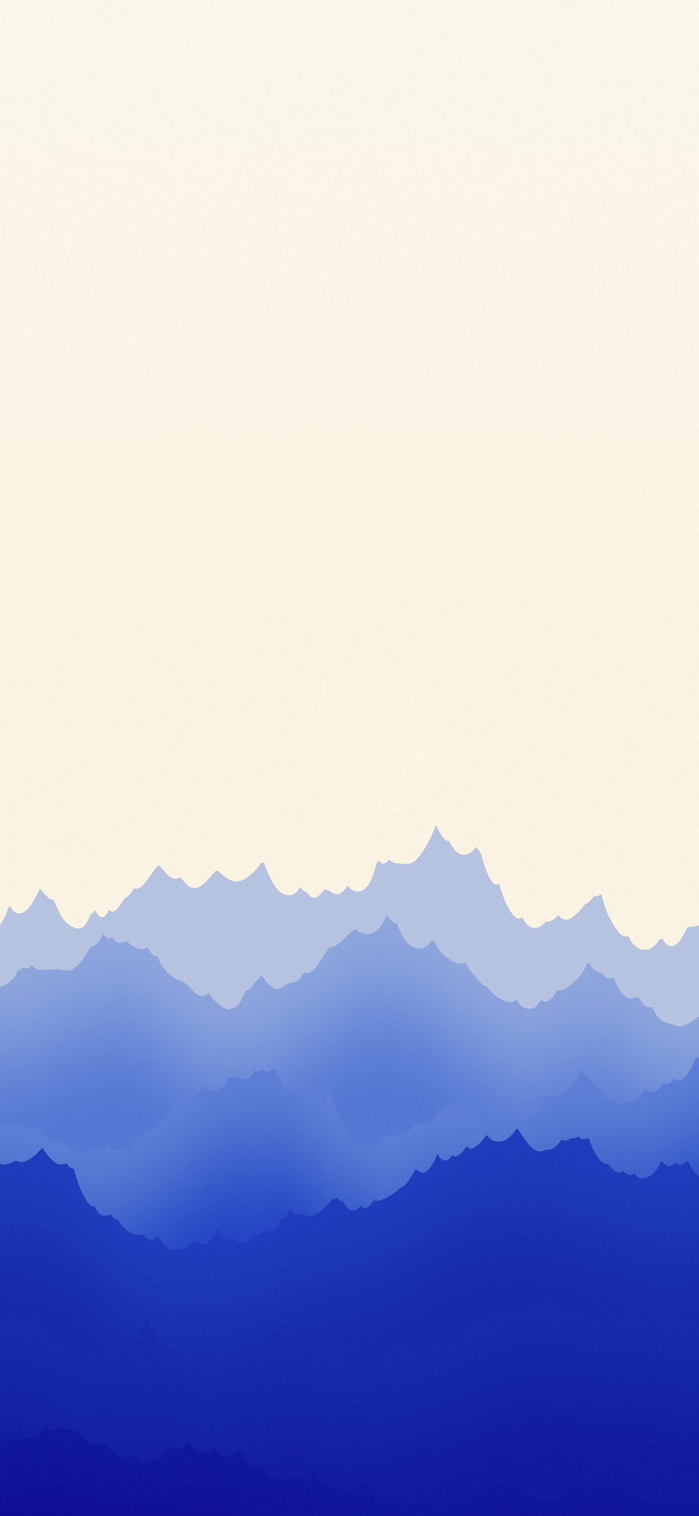 Royal Blue and Cream Minimalist Mountain Landscape wallpaper for iPhone and Android