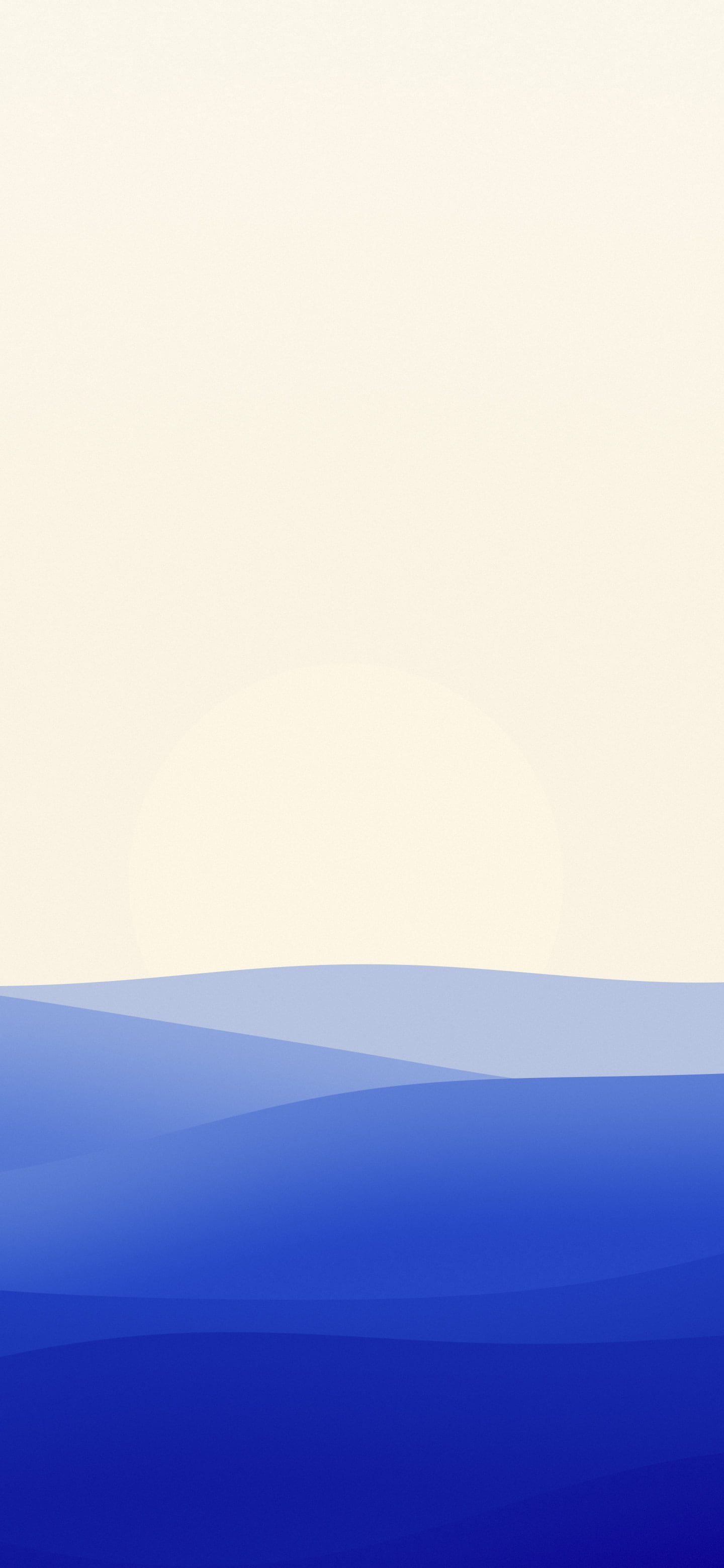 Royal Blue and Cream Minimalist Sunset Hills wallpaper for iPhone and Android