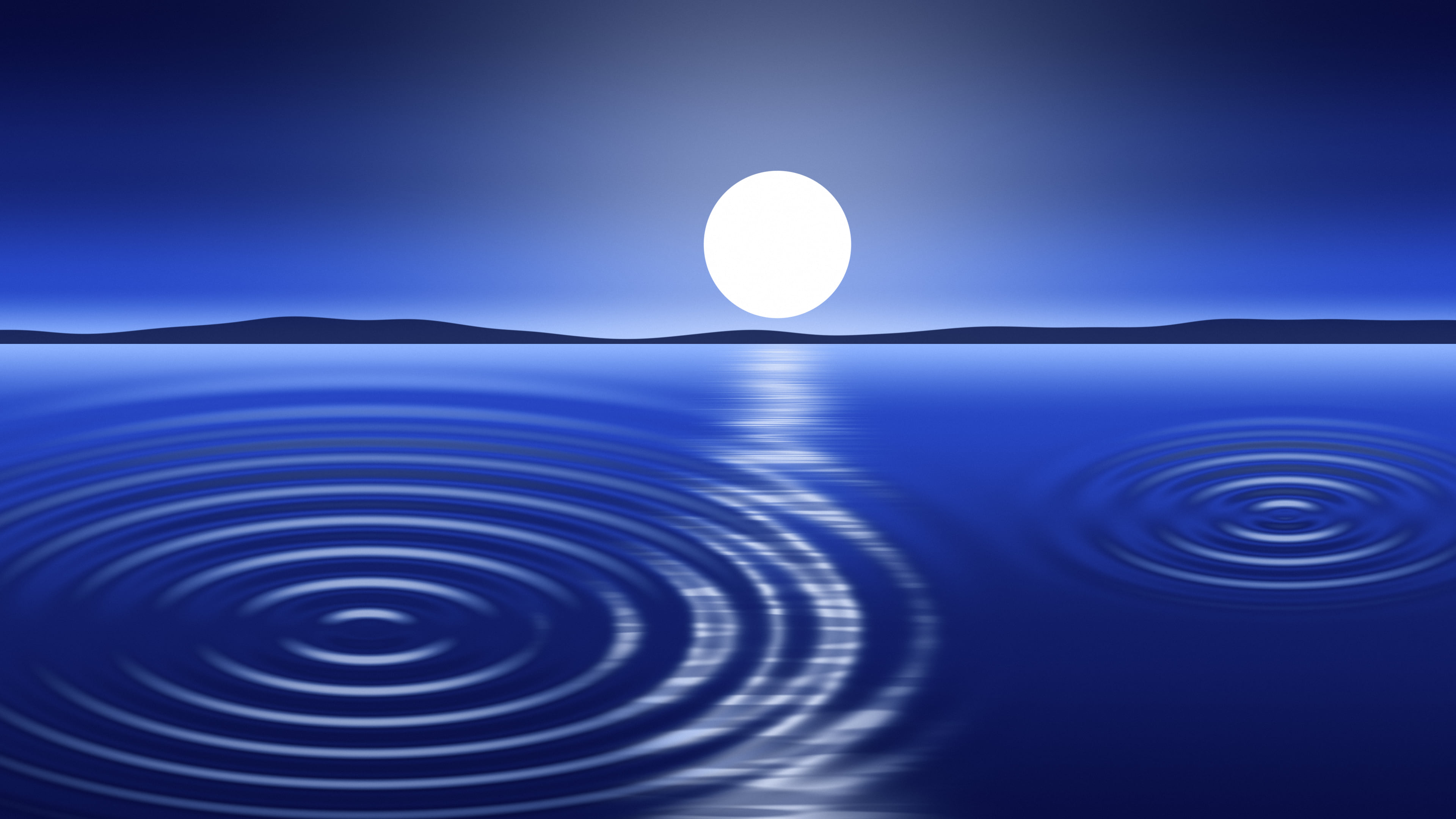 Royal Blue Calm Water Ripples desktop wallpaper in 4K