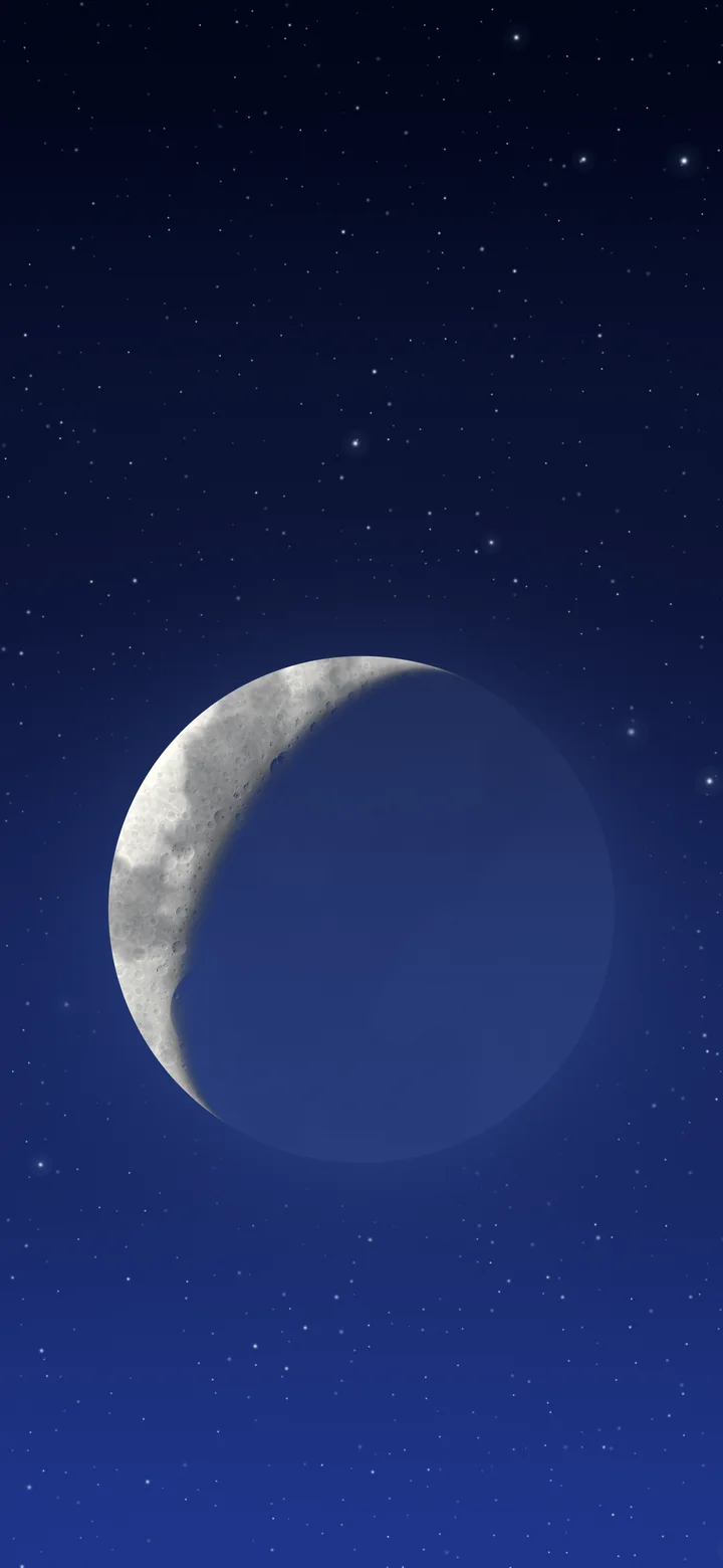 Royal Blue Crescent Moon wallpaper for iPhone and Android