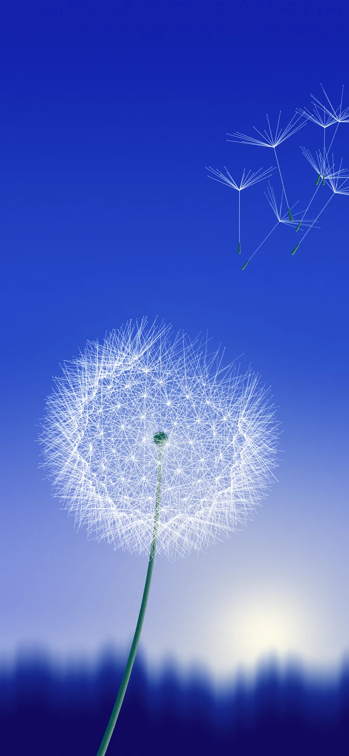 Royal Blue Dandelion wallpaper for iPhone and Android
