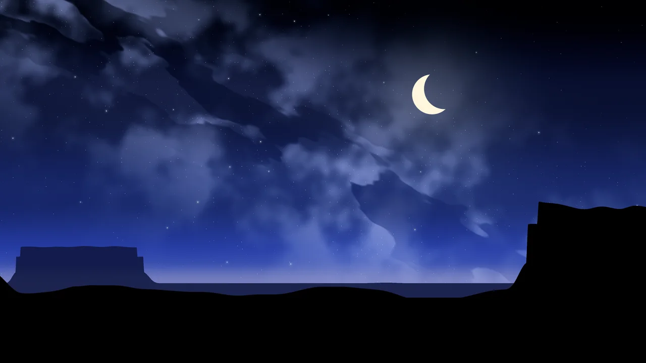 Royal Blue Desert Night Sky desktop wallpaper in 4K