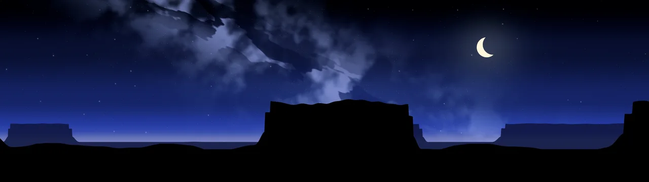 Royal Blue Desert Night Sky dual monitor wallpaper, 7680 × 2160