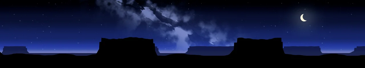 Royal Blue Desert Night Sky triple monitor wallpaper, 7680 × 1440