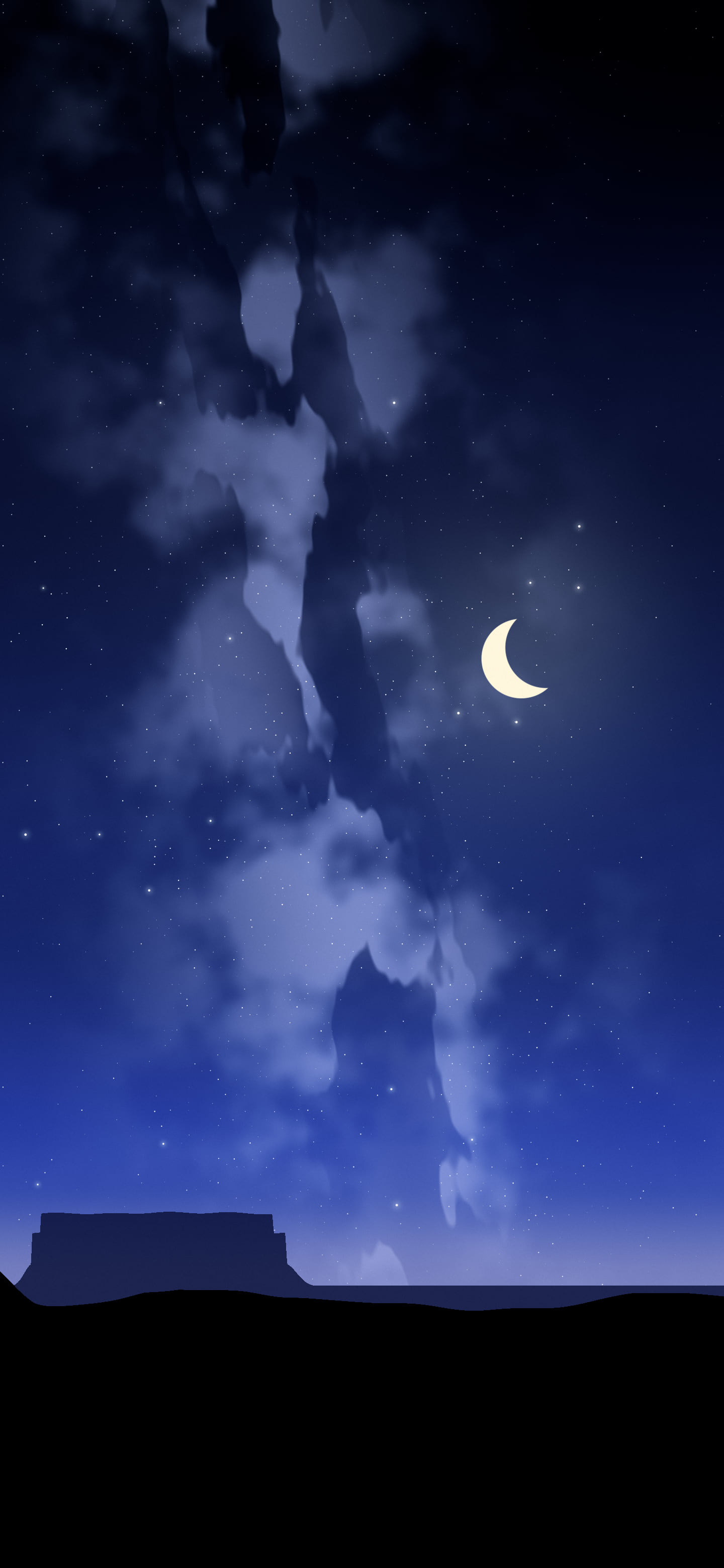 Royal Blue Desert Night Sky wallpaper for iPhone and Android