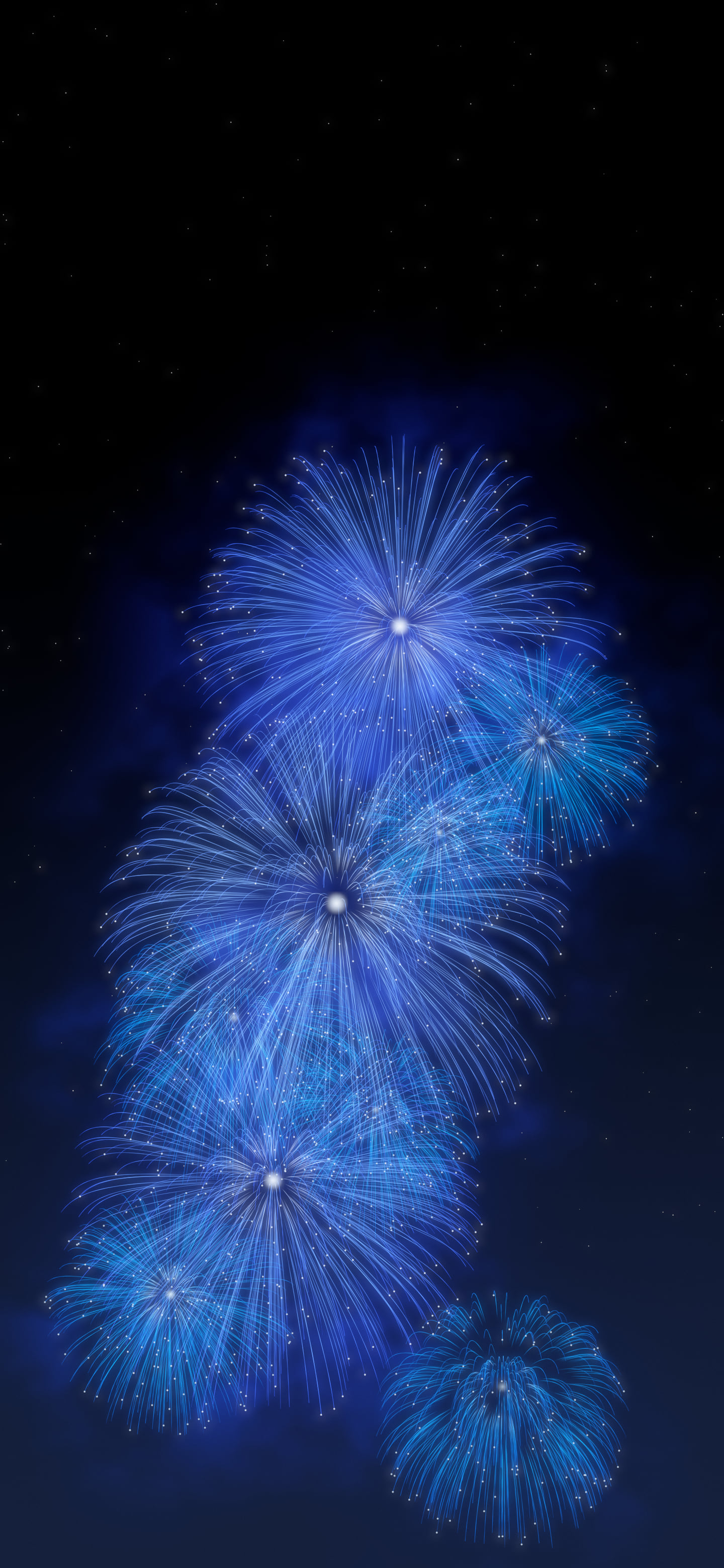Royal Blue Fireworks Finale wallpaper for iPhone and Android