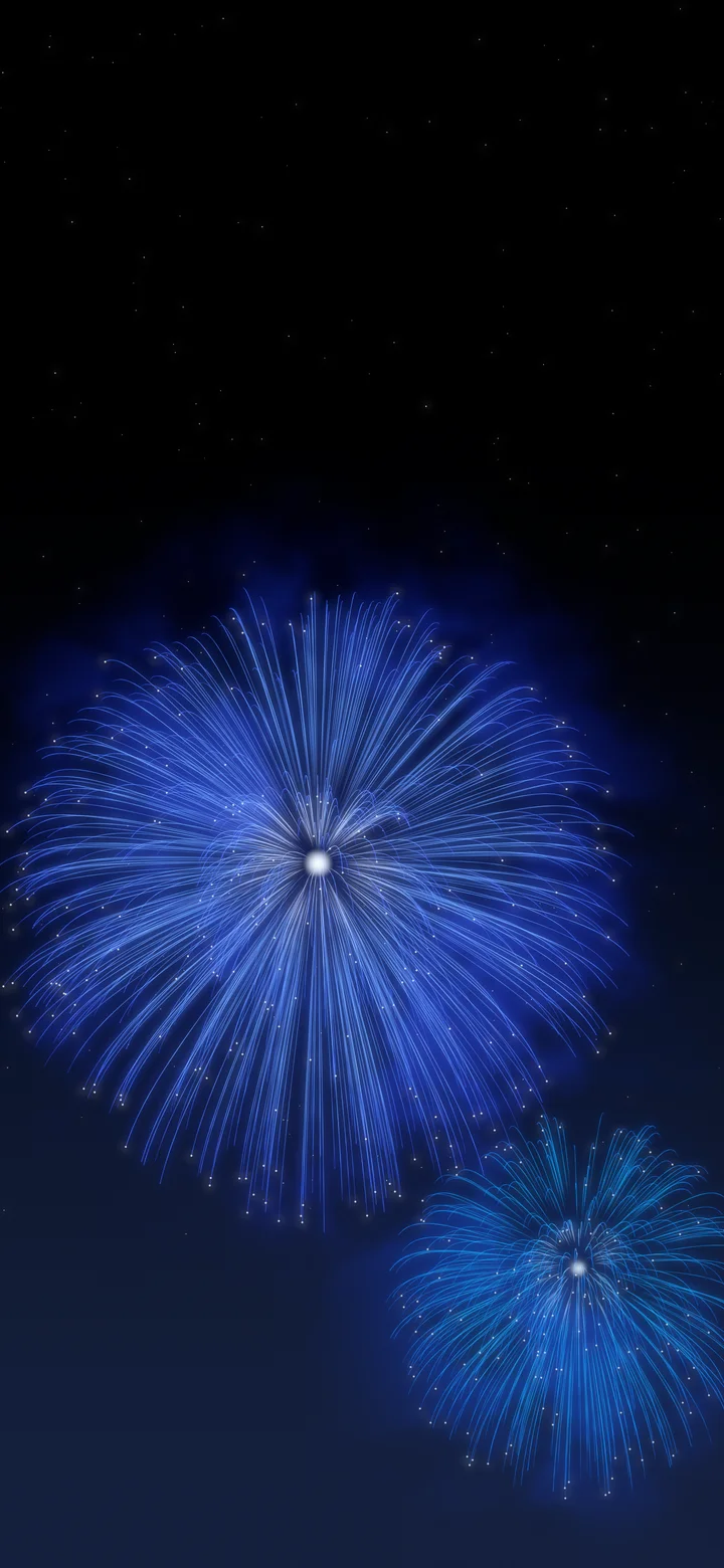 Royal Blue Fireworks wallpaper for iPhone and Android