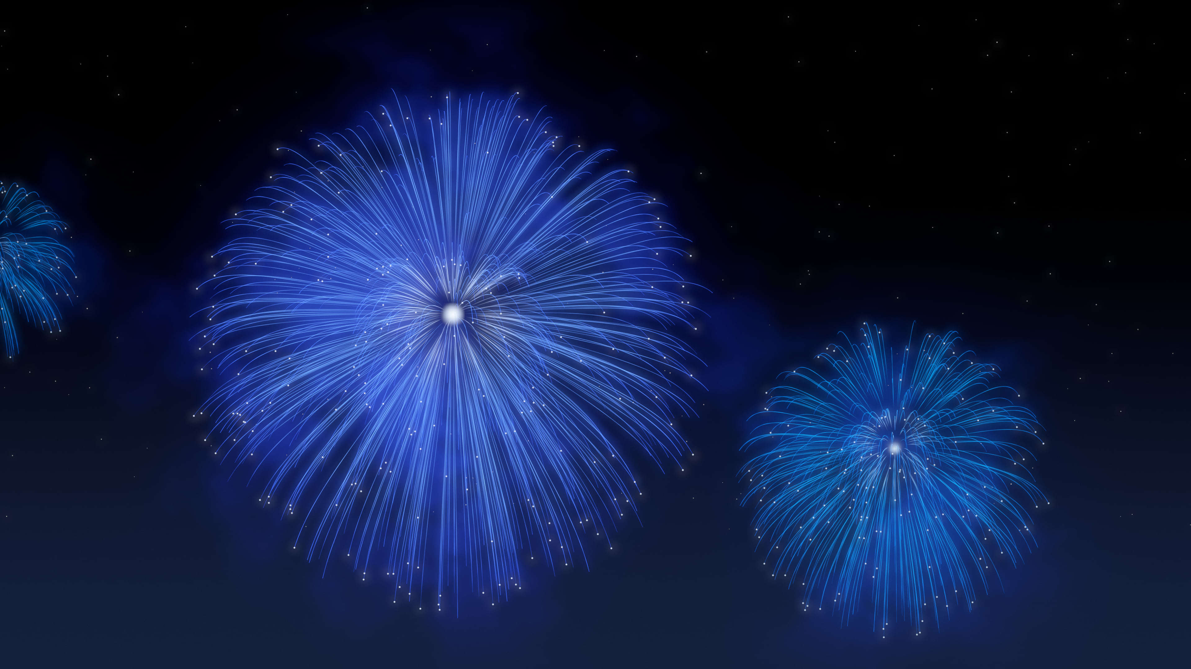 Royal Blue Fireworks desktop wallpaper in 4K