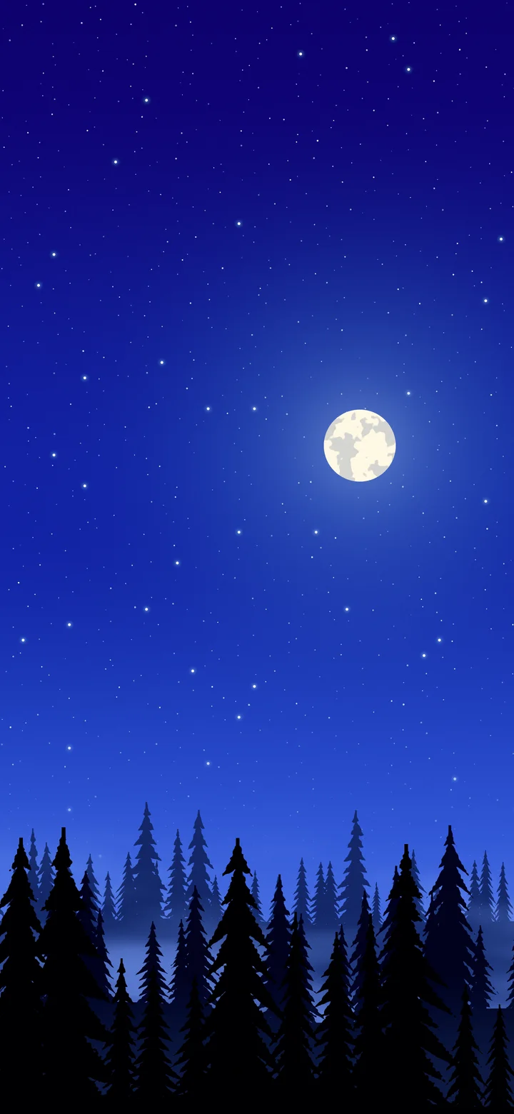 Royal Blue Forest at Night wallpaper for iPhone and Android