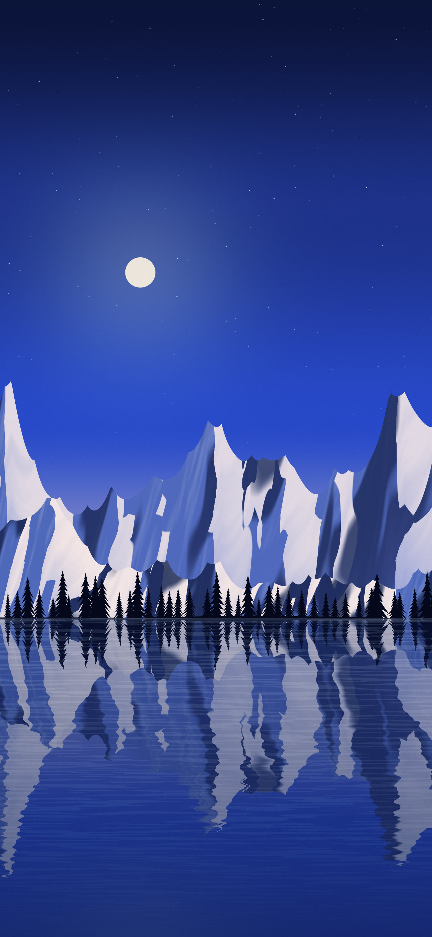 Royal Blue Frozen Mountain Lake wallpaper for iPhone and Android