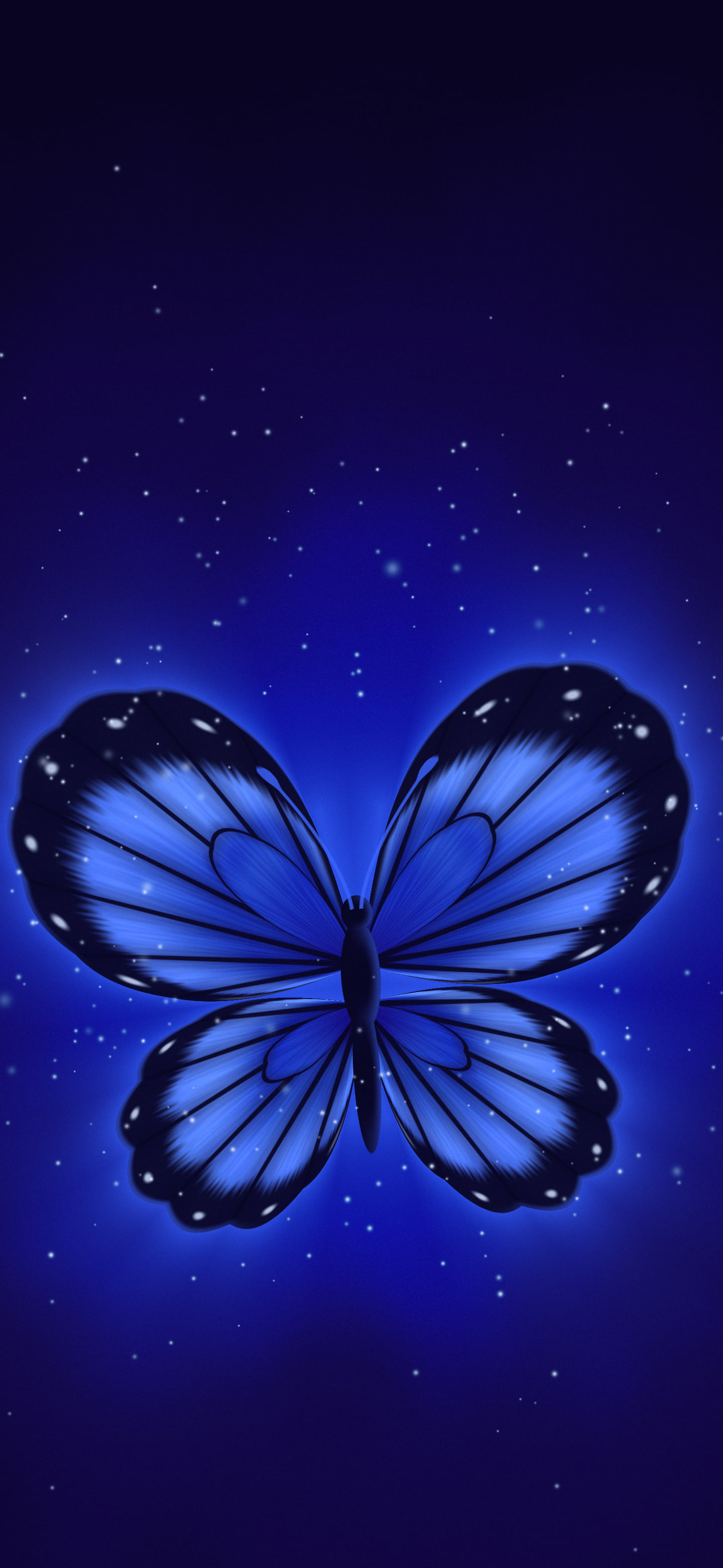 Royal Blue Glowing Butterfly wallpaper for iPhone and Android