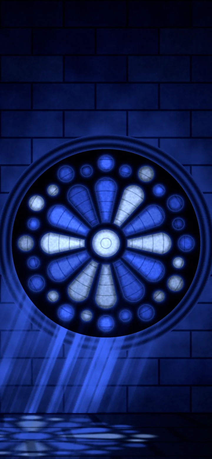 Royal Blue Gothic Stained Glass Window wallpaper for iPhone and Android