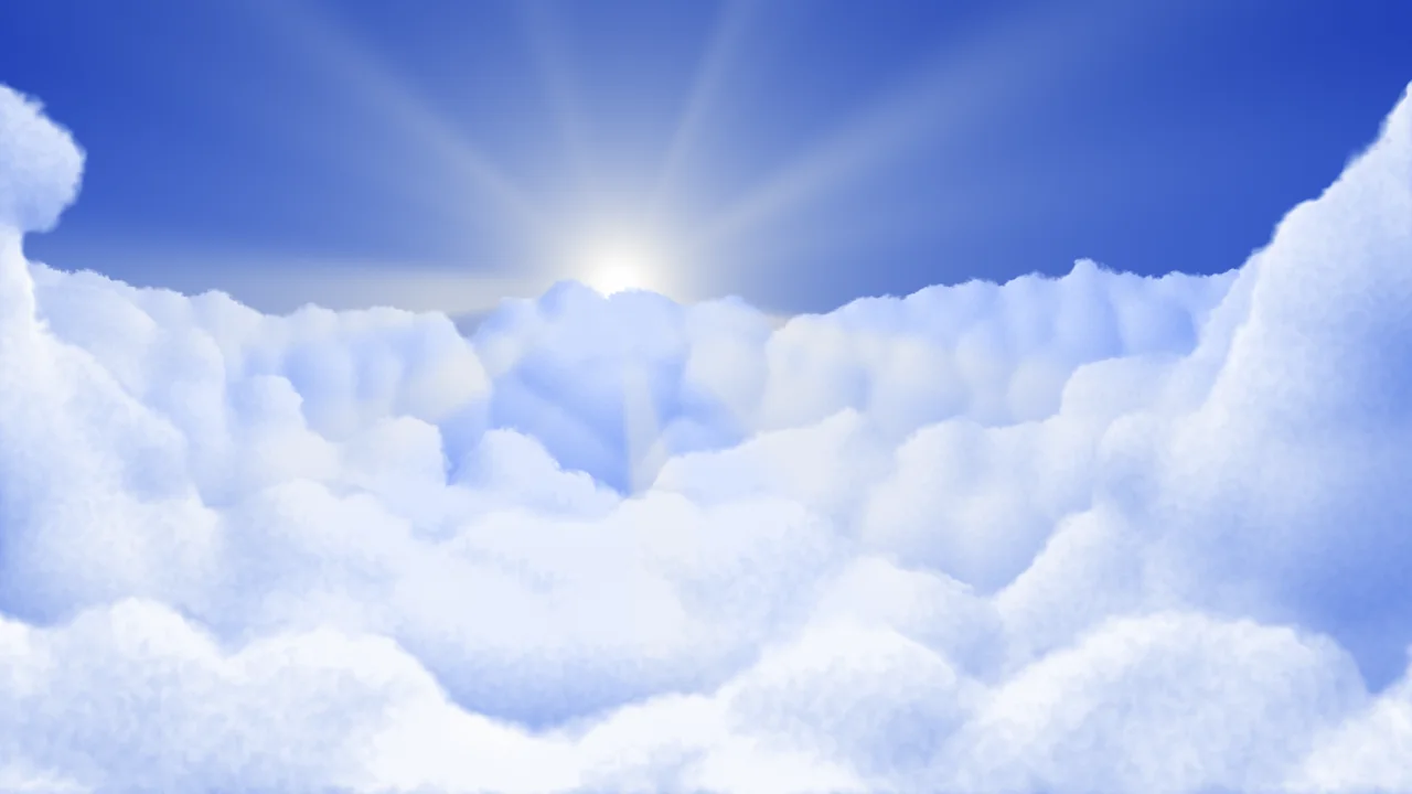 Royal Blue Heavenly Clouds desktop wallpaper in 4K